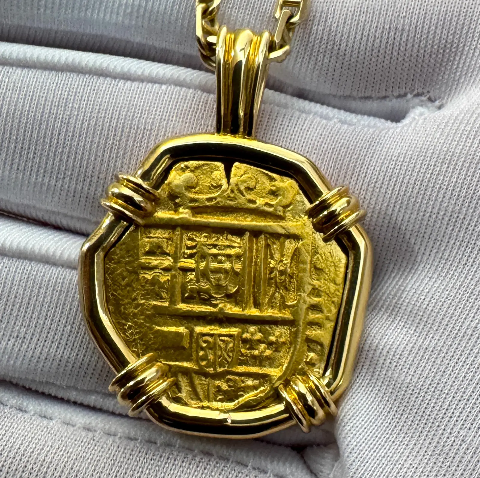 Spain 4 Escudos 1630-65 "Philip IV" 18kt Pendant (Previous PCGS 58) 13