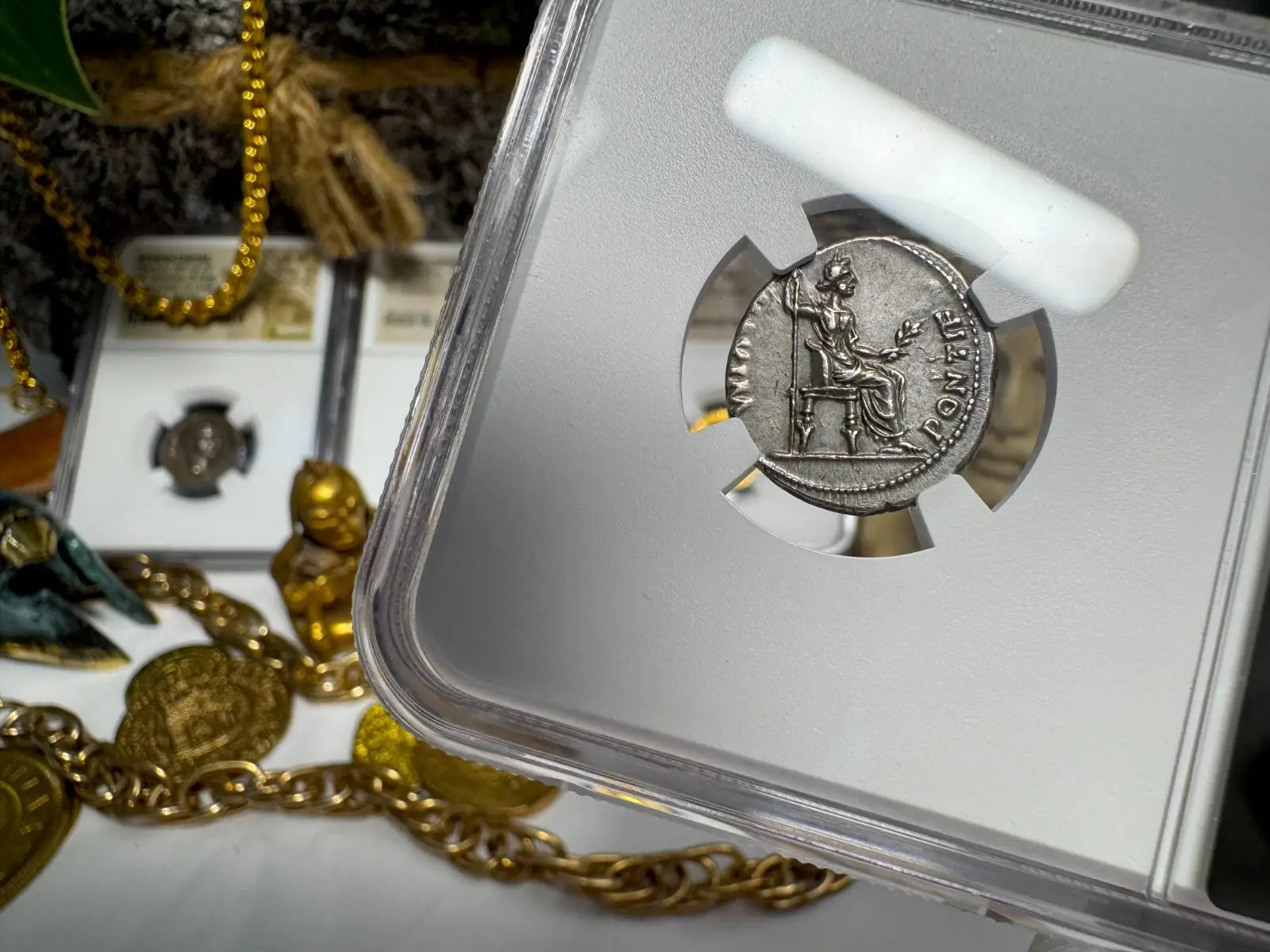 Roman Empire Tiberius "3rd of 12 Caesars" Denarius "Jesus Tribute Penny" NGC Ch XF #419-002 8