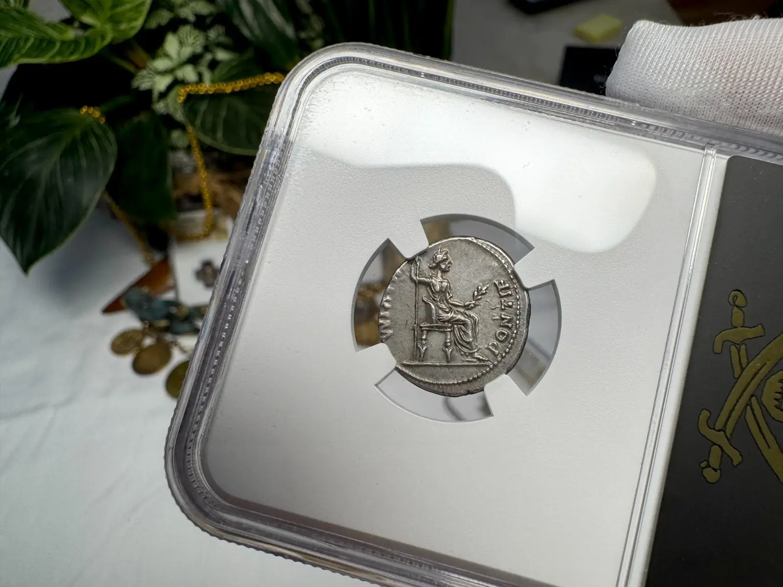 Roman Empire Tiberius "3rd of 12 Caesars" Denarius "Jesus Tribute Penny" NGC Ch XF #419-002 19