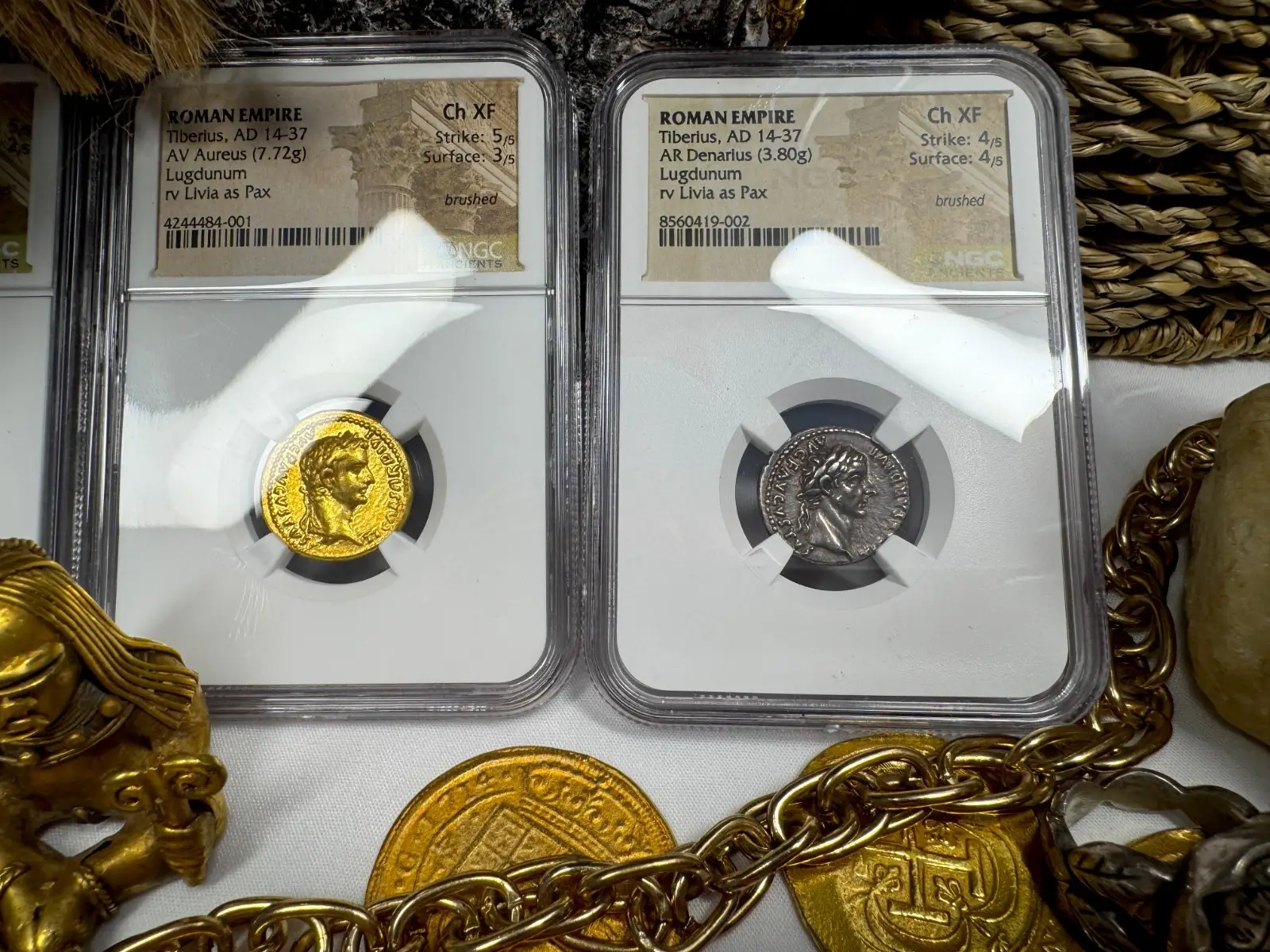 Roman Empire Tiberius "3rd of 12 Caesars" Denarius "Jesus Tribute Penny" NGC Ch XF #419-002 14