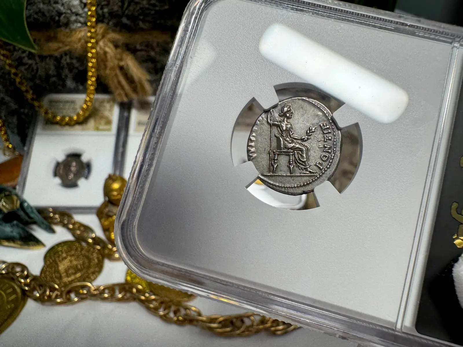 Roman Empire Tiberius "3rd of 12 Caesars" Denarius "Jesus Tribute Penny" NGC Ch XF #419-002 13