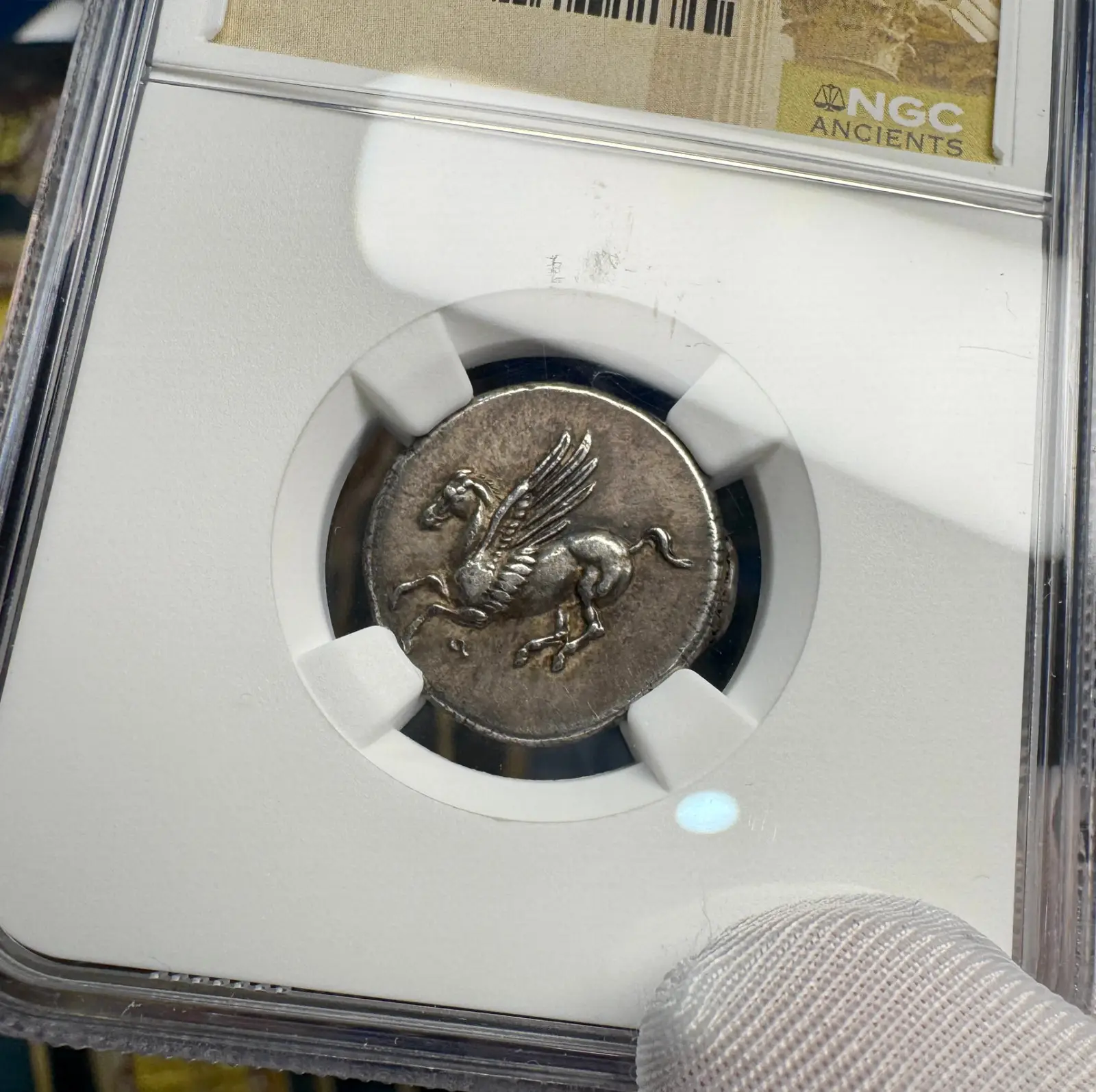 Corinthia, Corinth "Pegasus" 4th Century BC Stater ATHENA NGC Ch XF #746-001