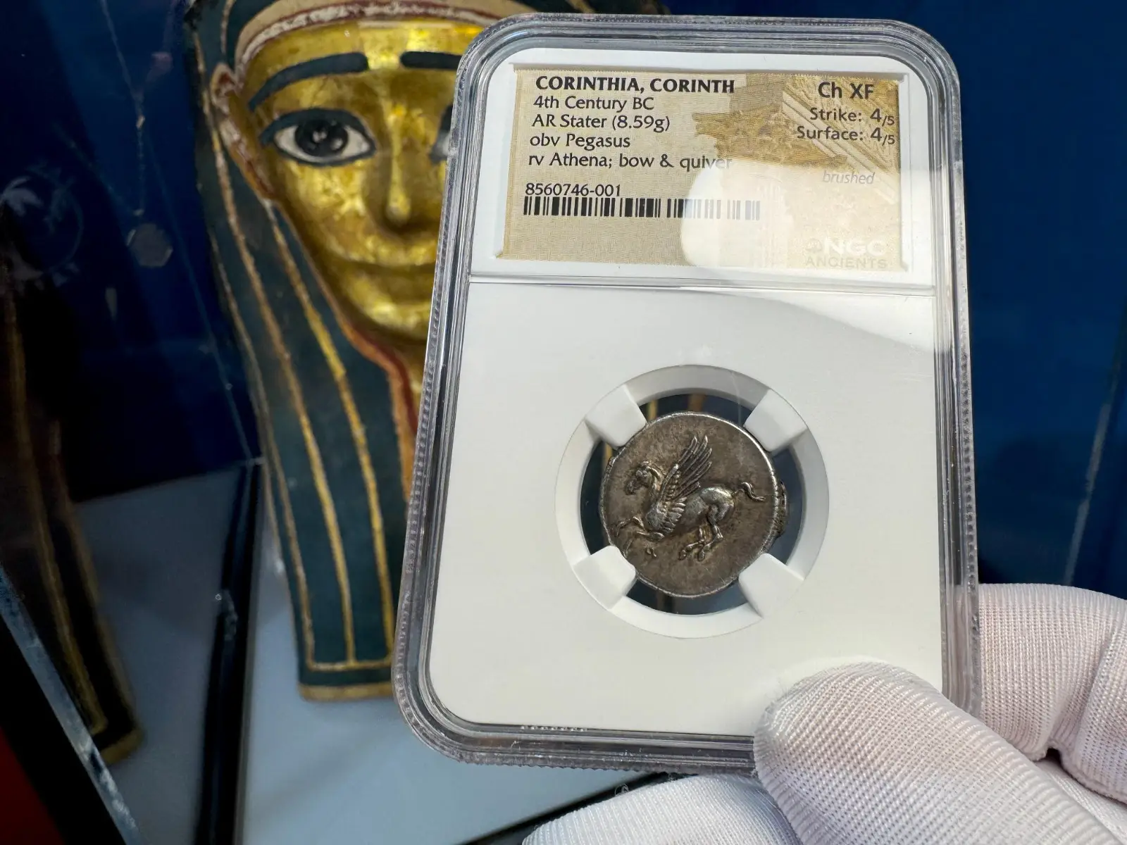 Corinthia, Corinth "Pegasus" 4th Century BC Stater ATHENA NGC Ch XF #746-001 12