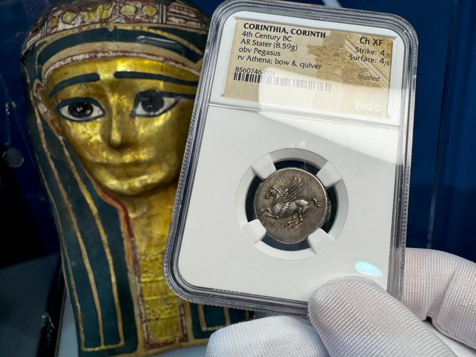 Corinthia, Corinth "Pegasus" 4th Century BC Stater ATHENA NGC Ch XF #746-001 2