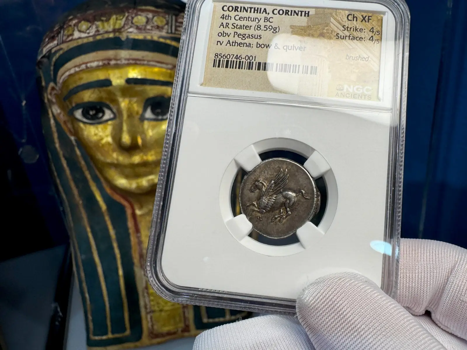 Corinthia, Corinth "Pegasus" 4th Century BC Stater ATHENA NGC Ch XF #746-001 11