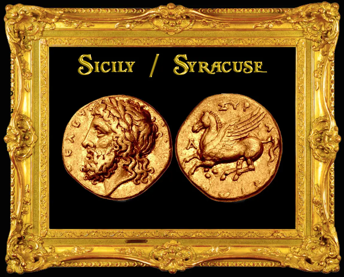 Sicily, Syracuse "Pegasus | Zeus" 346BC 30-Litrai NGC CH XF Fine Style 7