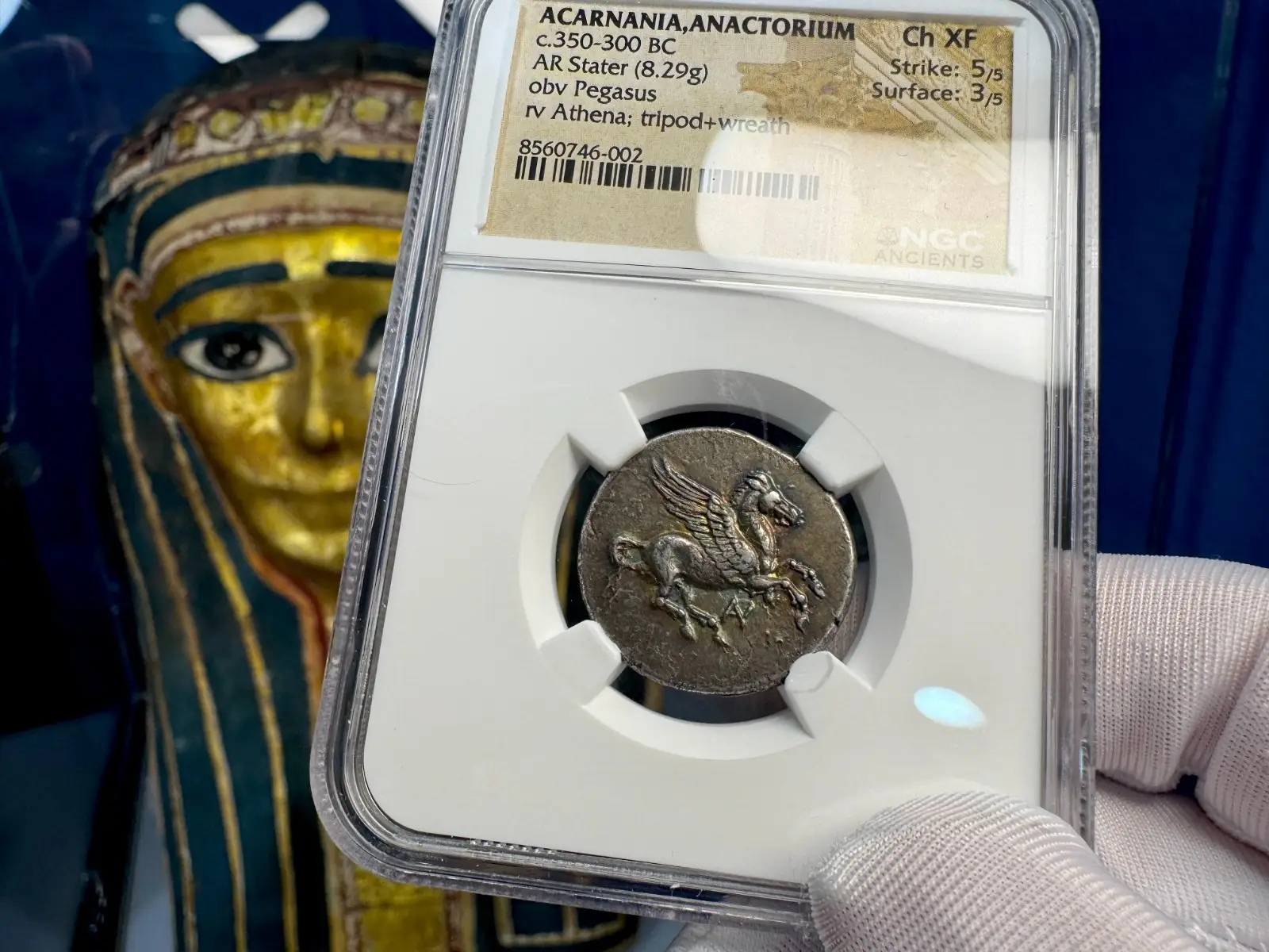 Acarnania, Anactorium "Pegasus" 350BC Stater NGC CH XF  4