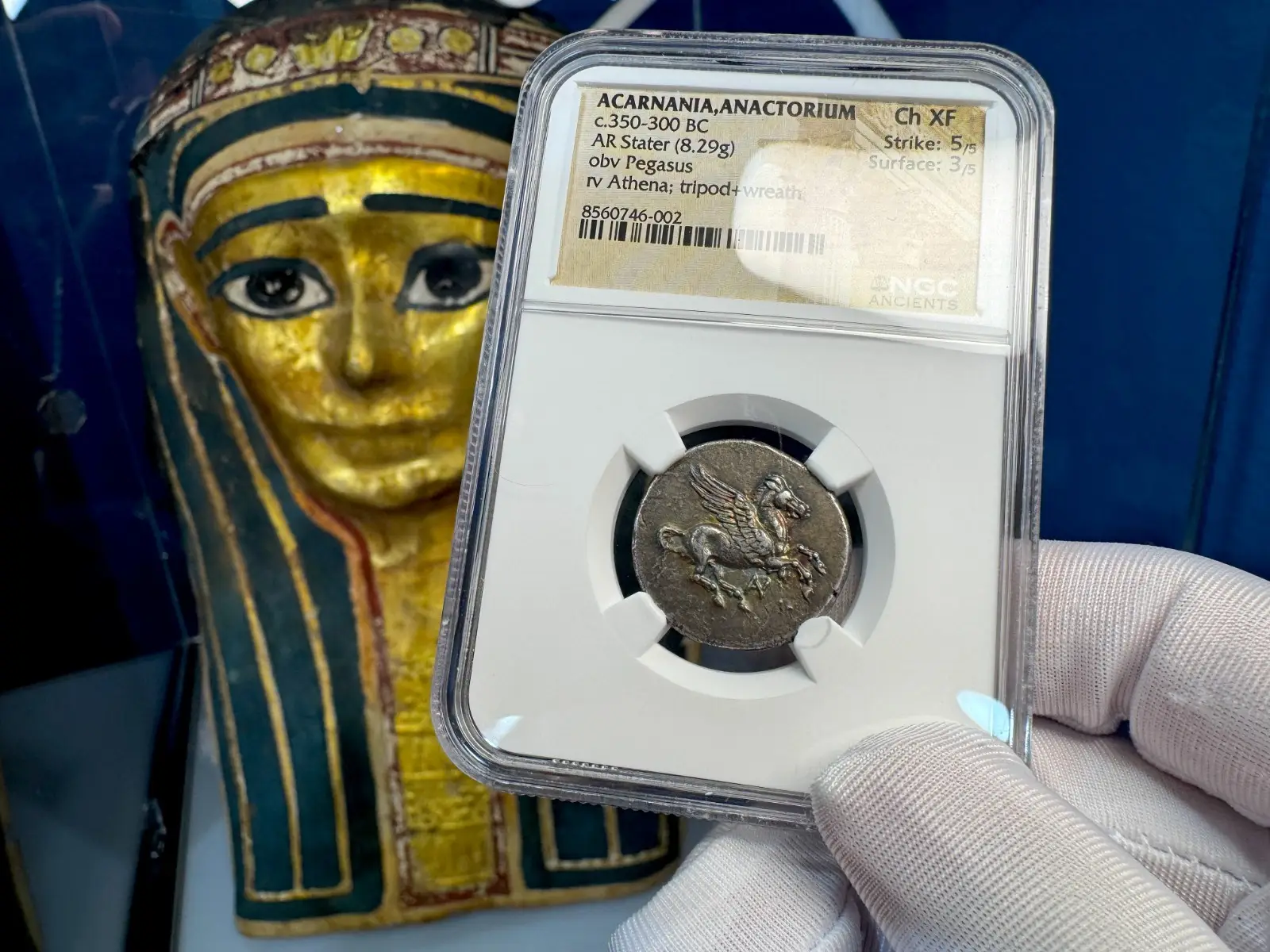 Acarnania, Anactorium "Pegasus" 350BC Stater NGC CH XF  7