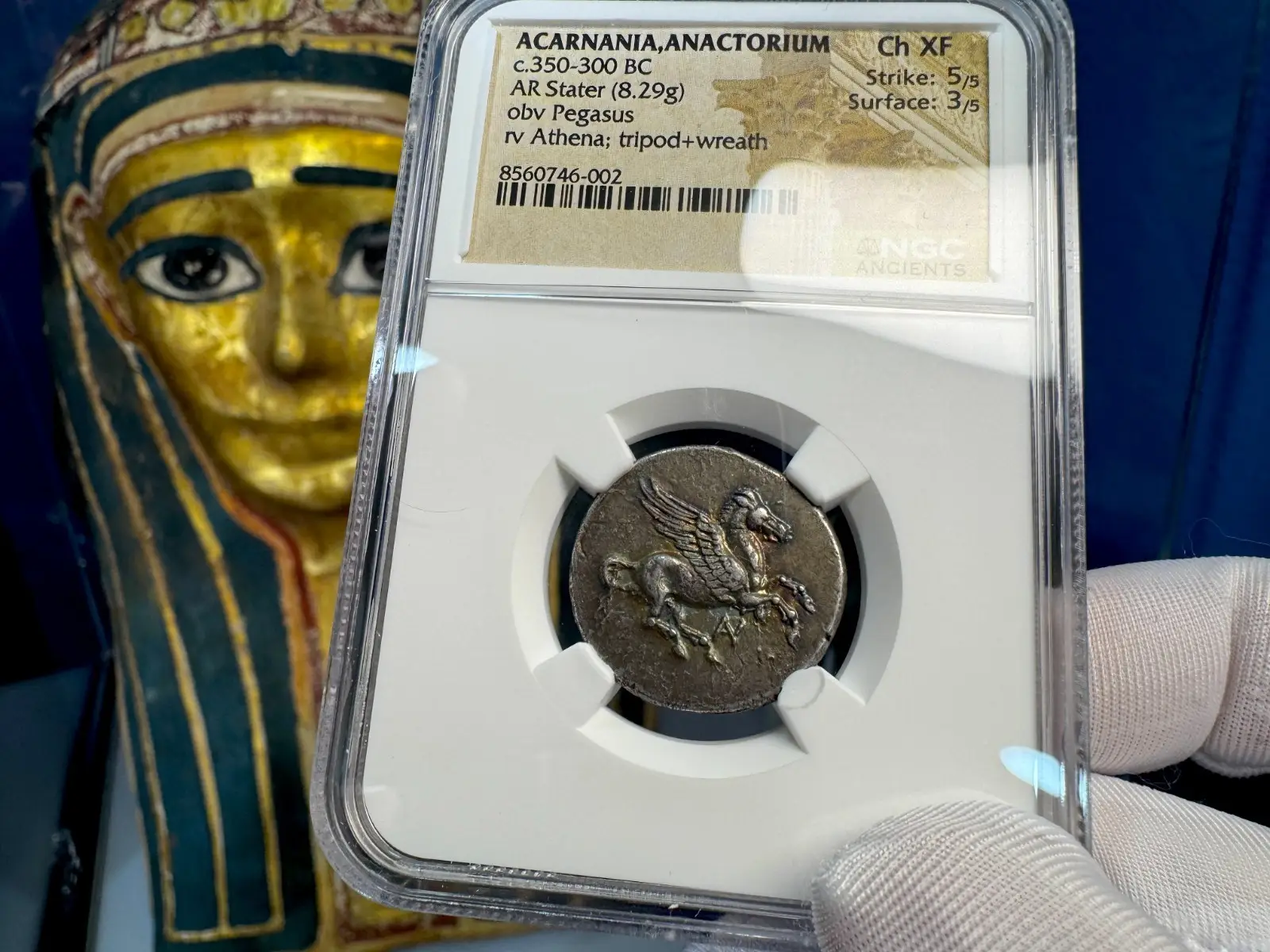 Acarnania, Anactorium "Pegasus" 350BC Stater NGC CH XF  11