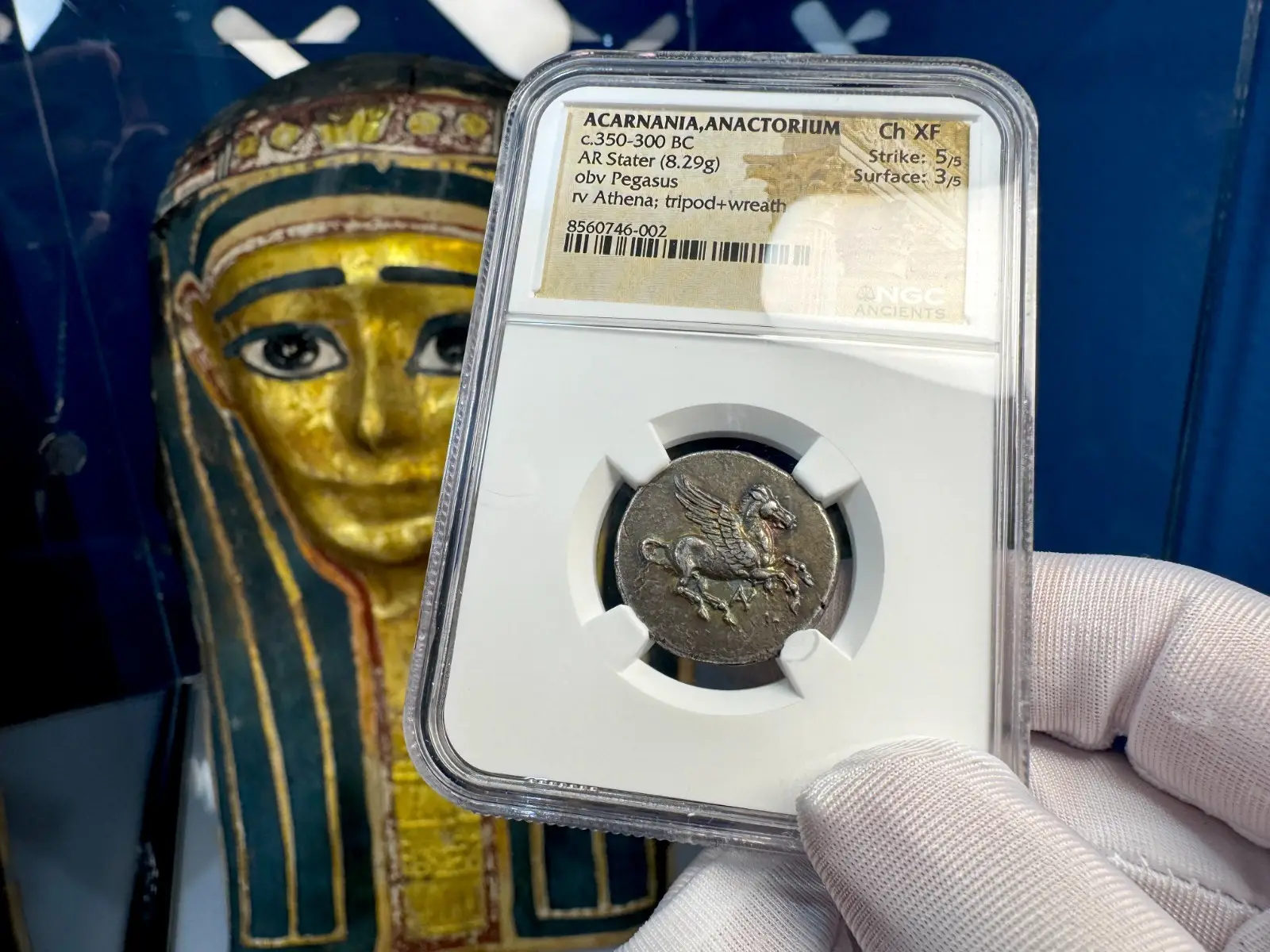 Acarnania, Anactorium "Pegasus" 350BC Stater NGC CH XF  3