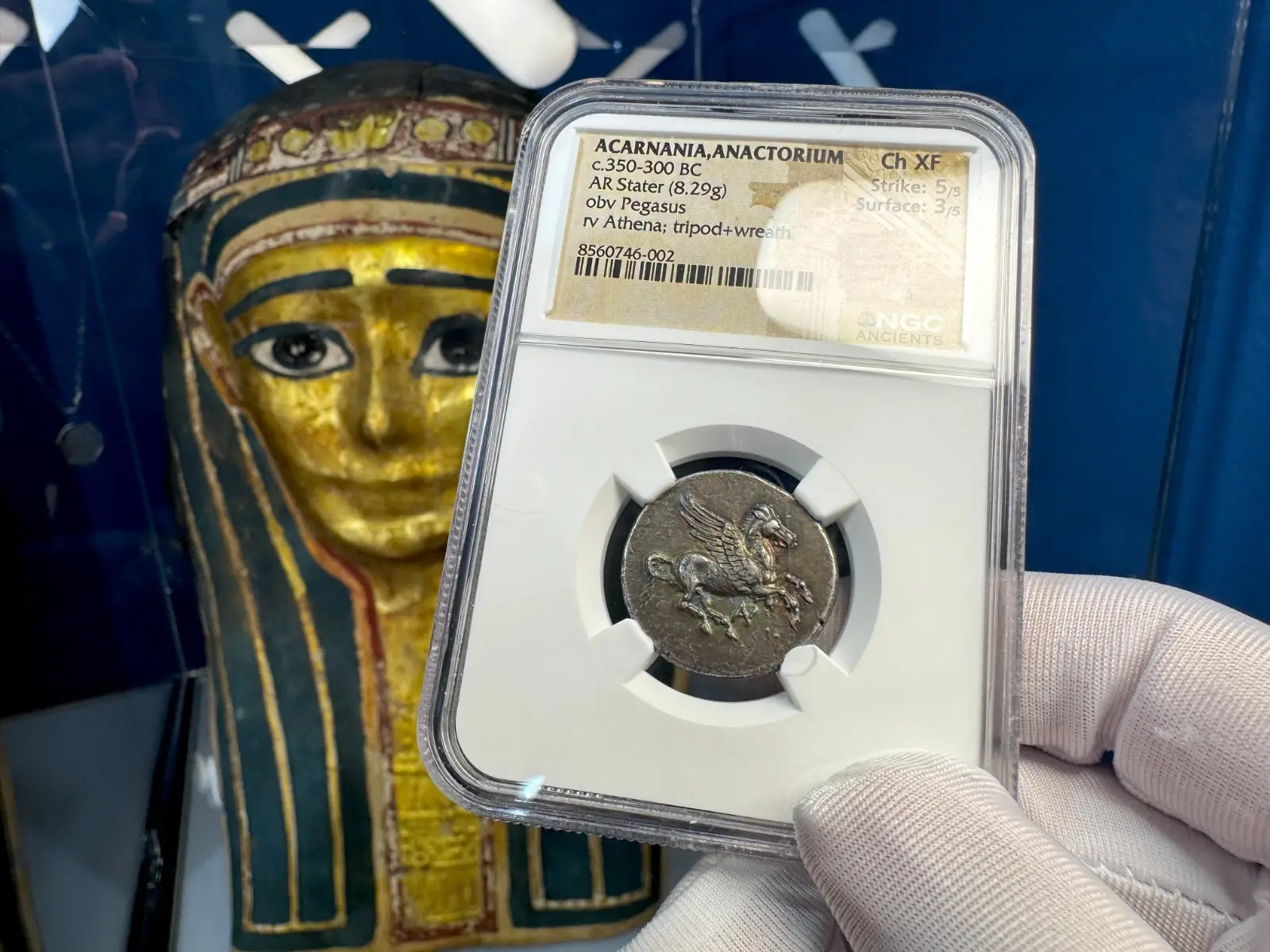 Acarnania, Anactorium "Pegasus" 350BC Stater NGC CH XF  2