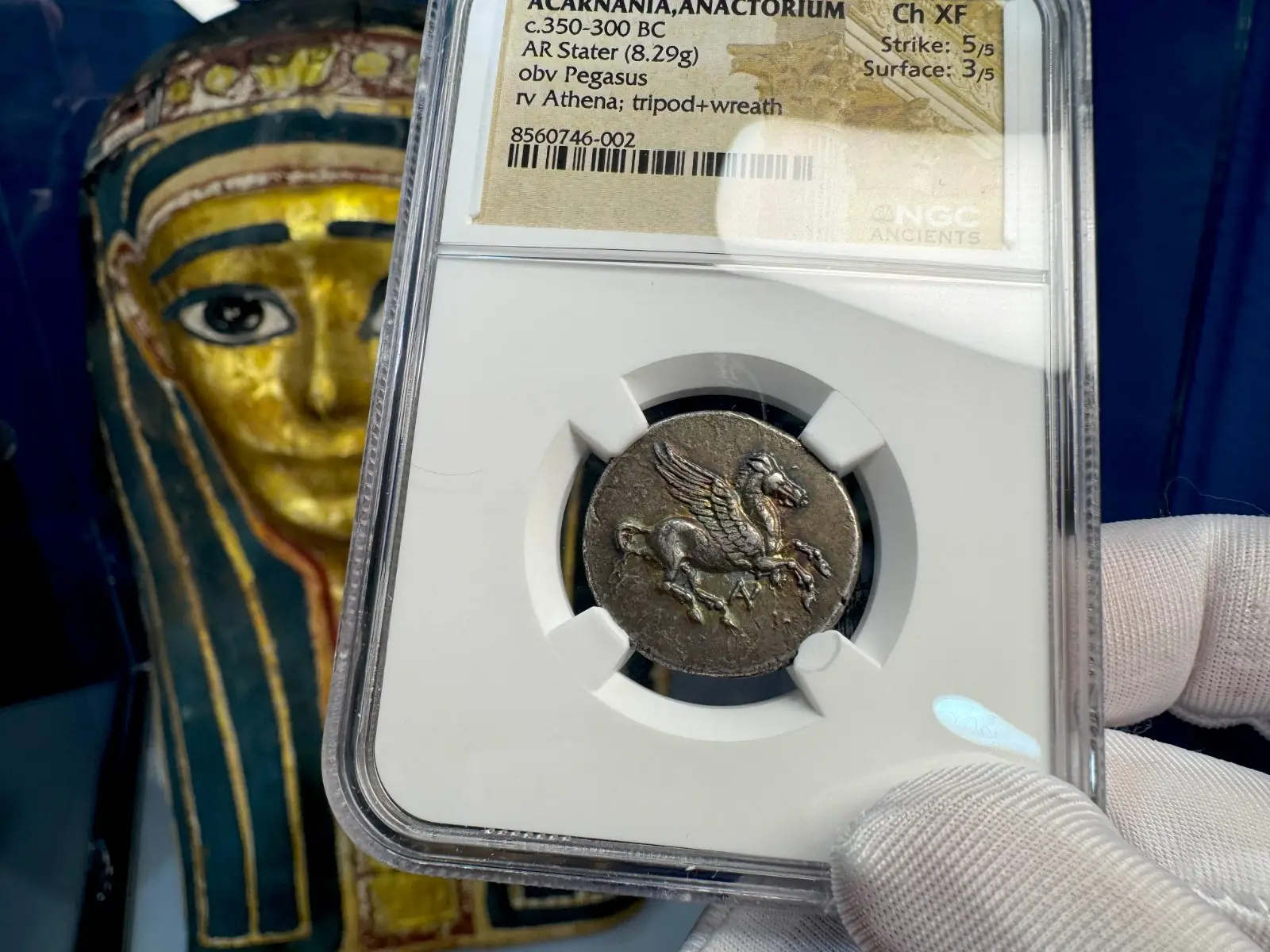 Acarnania, Anactorium "Pegasus" 350BC Stater NGC CH XF  9
