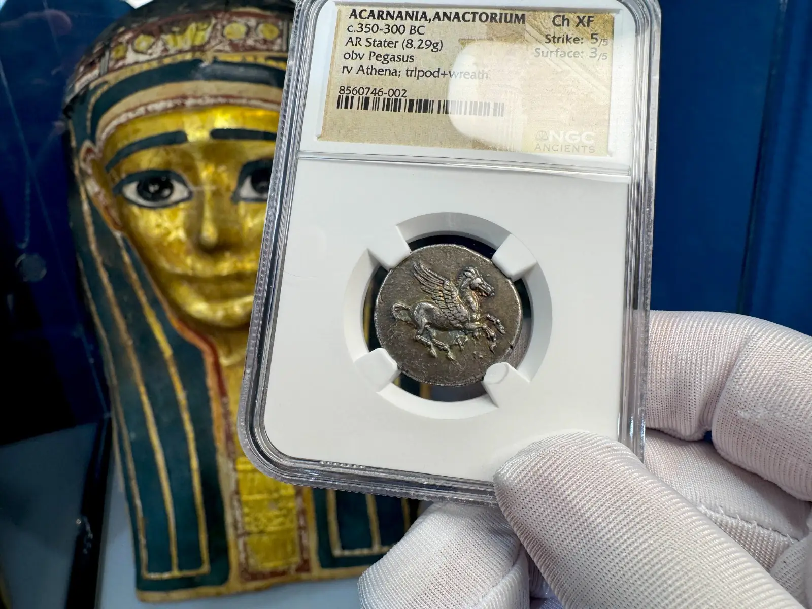 Acarnania, Anactorium "Pegasus" 350BC Stater NGC CH XF  6