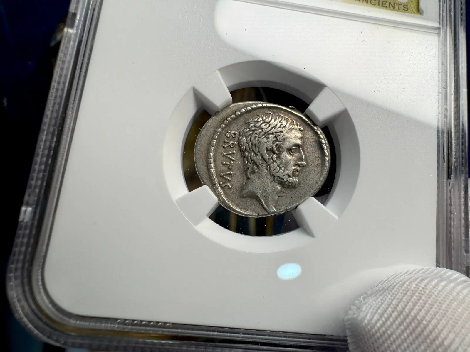 Roman Imperatorial "Brutus" 42BC Denarius NGC CH VF #746-003 17