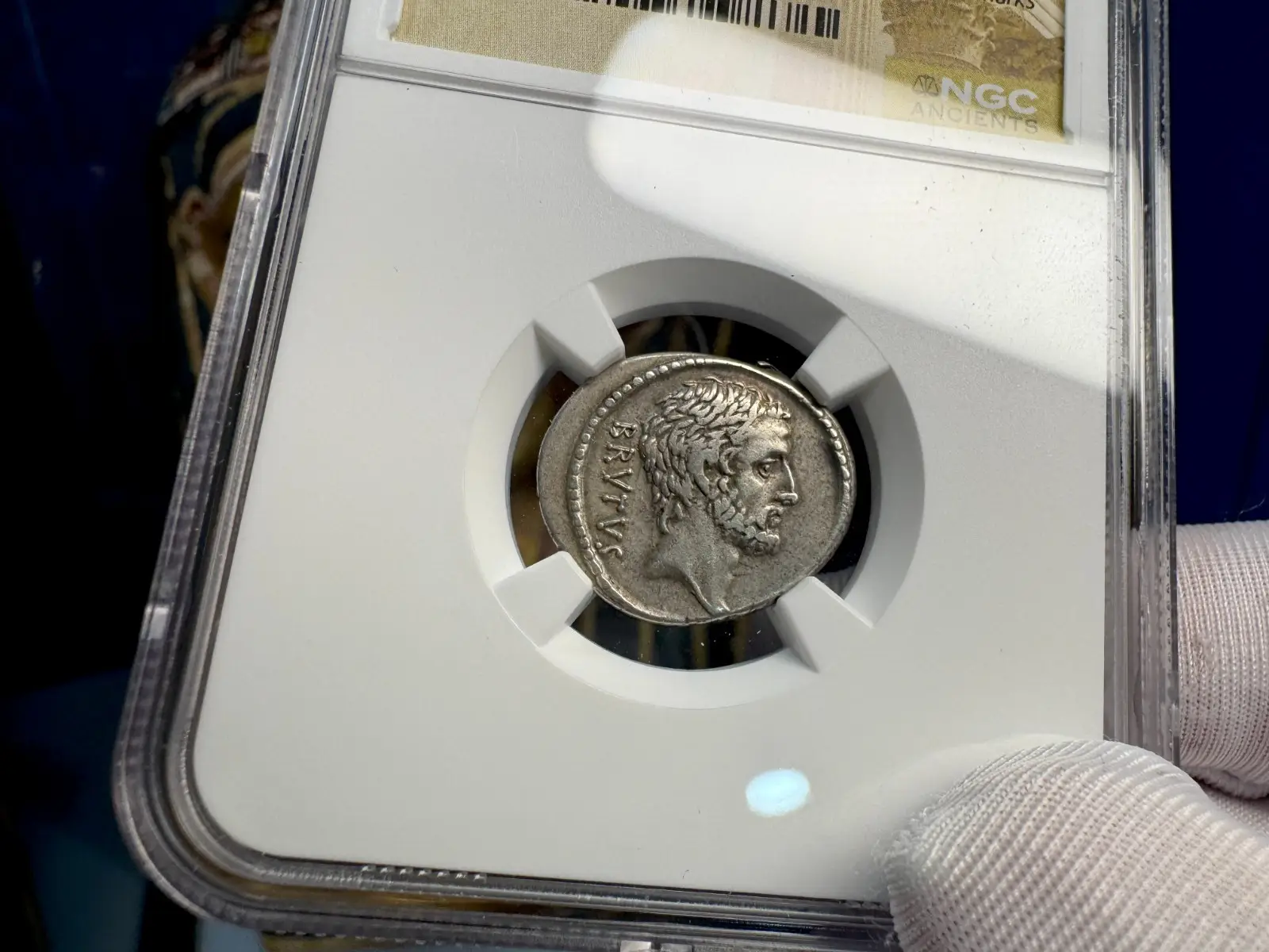 Roman Imperatorial "Brutus" 42BC Denarius NGC CH VF #746-003 8