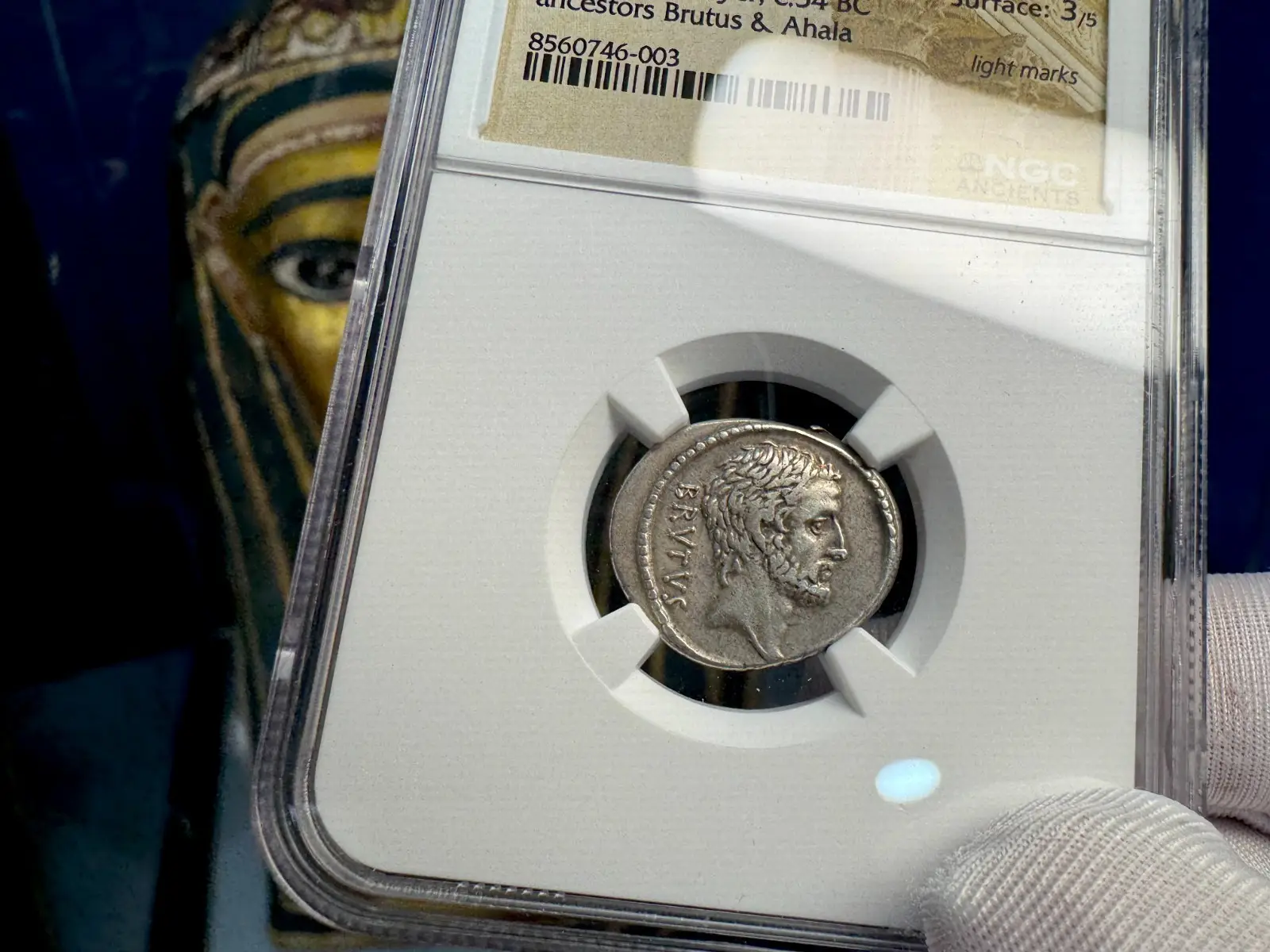 Roman Imperatorial "Brutus" 42BC Denarius NGC CH VF #746-003 13