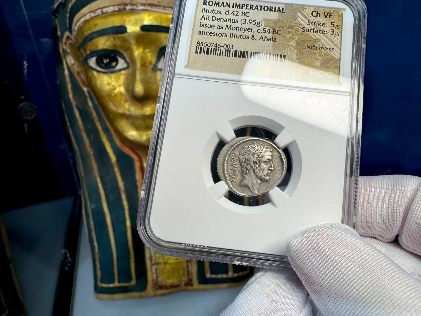 Roman Imperatorial "Brutus" 42BC Denarius NGC CH VF #746-003 12