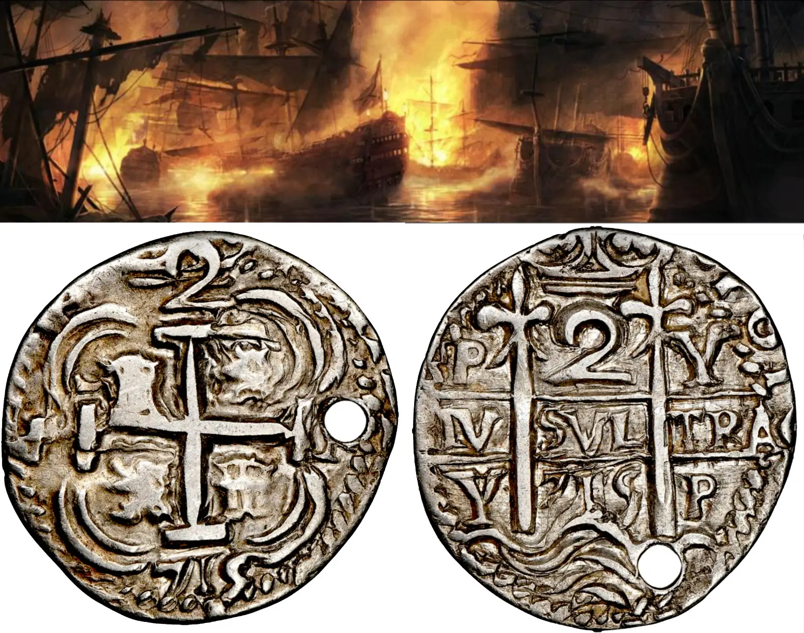 Bolivia 2 Reales 1715 "Royal- Dated" NGC Jewelry Pendant 3