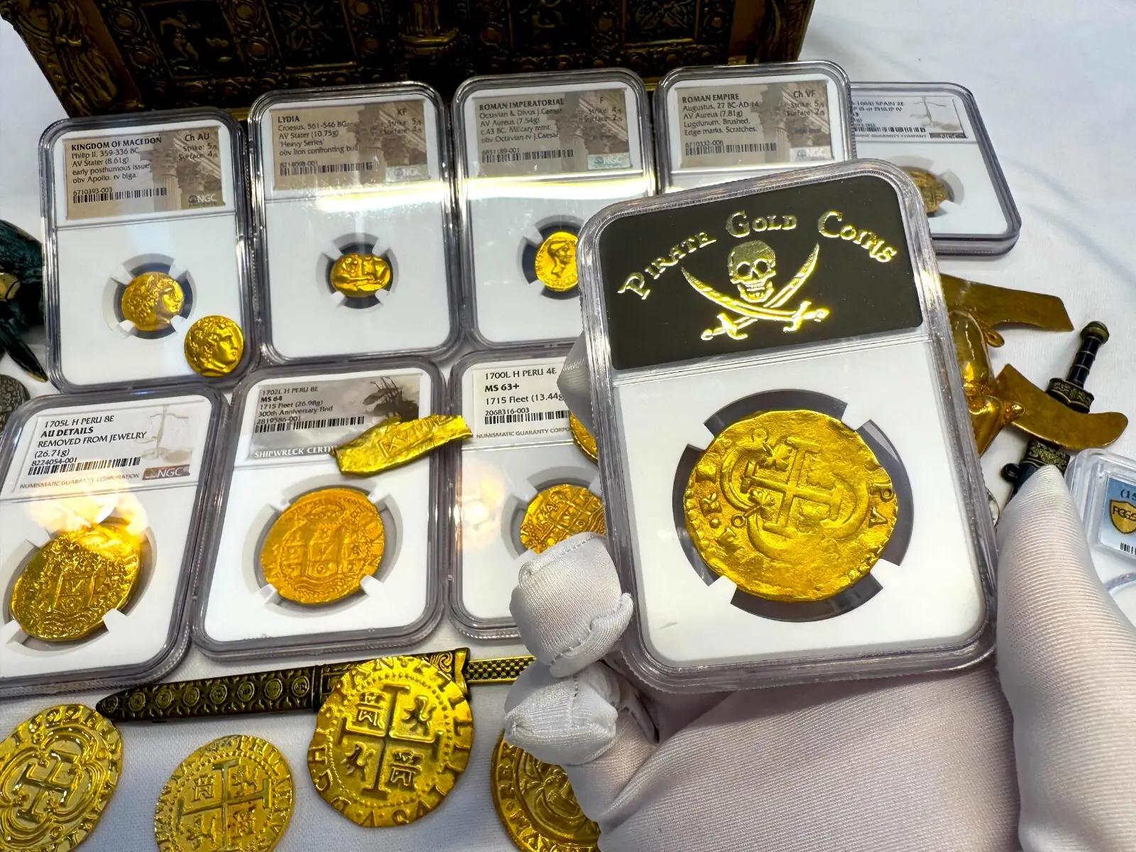 Spain 8 Escudos 1631-67 "Madrid *Rare* Brute Style" NGC 55  16