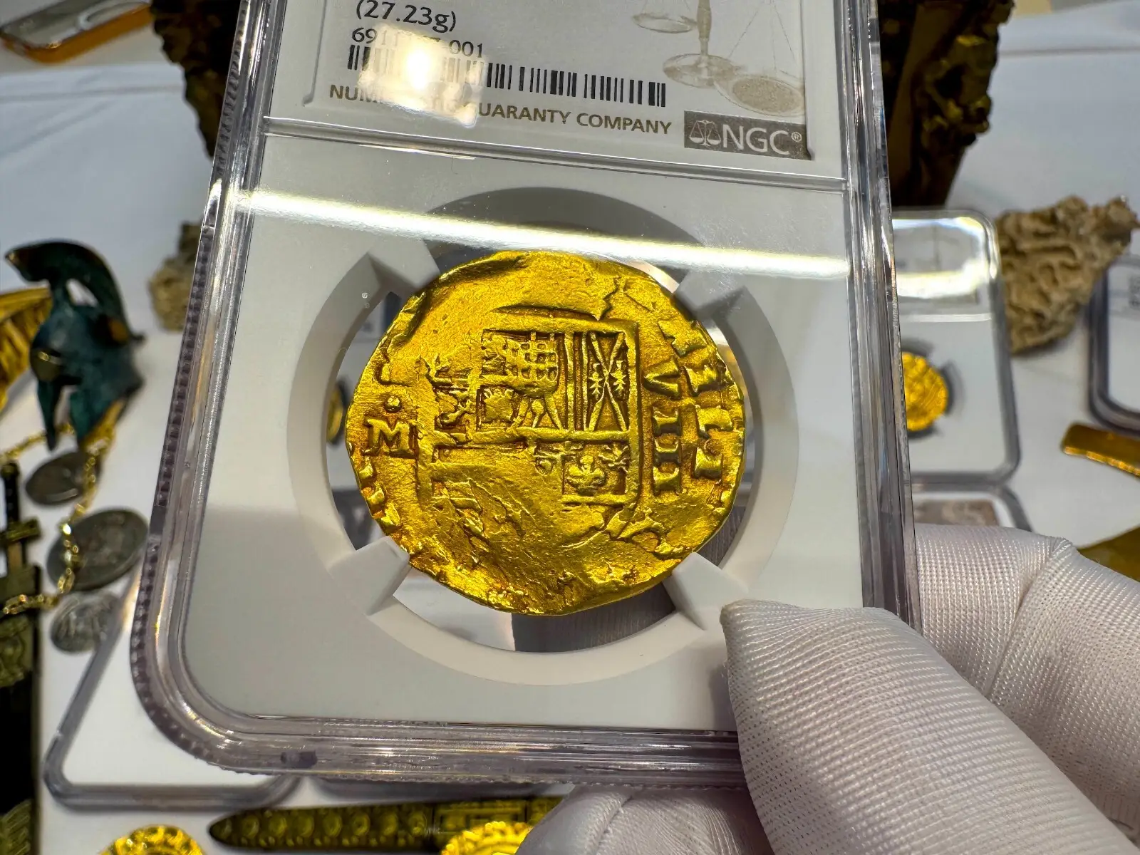 Spain 8 Escudos 1631-67 "Madrid *Rare* Brute Style" NGC 55  21