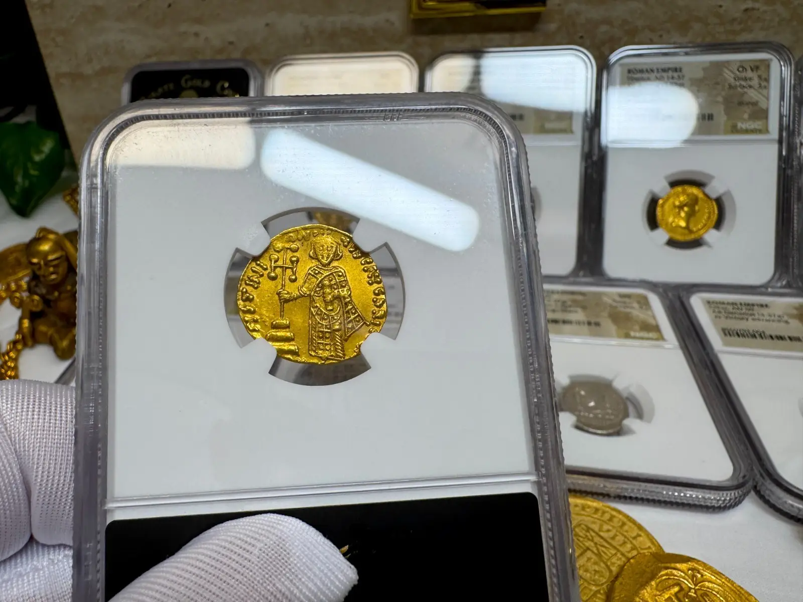 Byzantine Empire "Jesus Christ" Justinian II *First Reign* 685AD NGC AU Gorgeous! #937-001 14