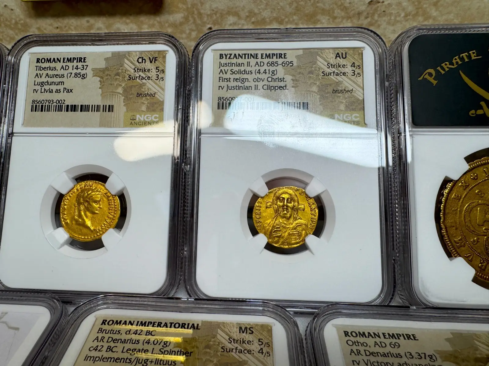 Byzantine Empire "Jesus Christ" Justinian II *First Reign* 685AD NGC AU Gorgeous! #937-001 19