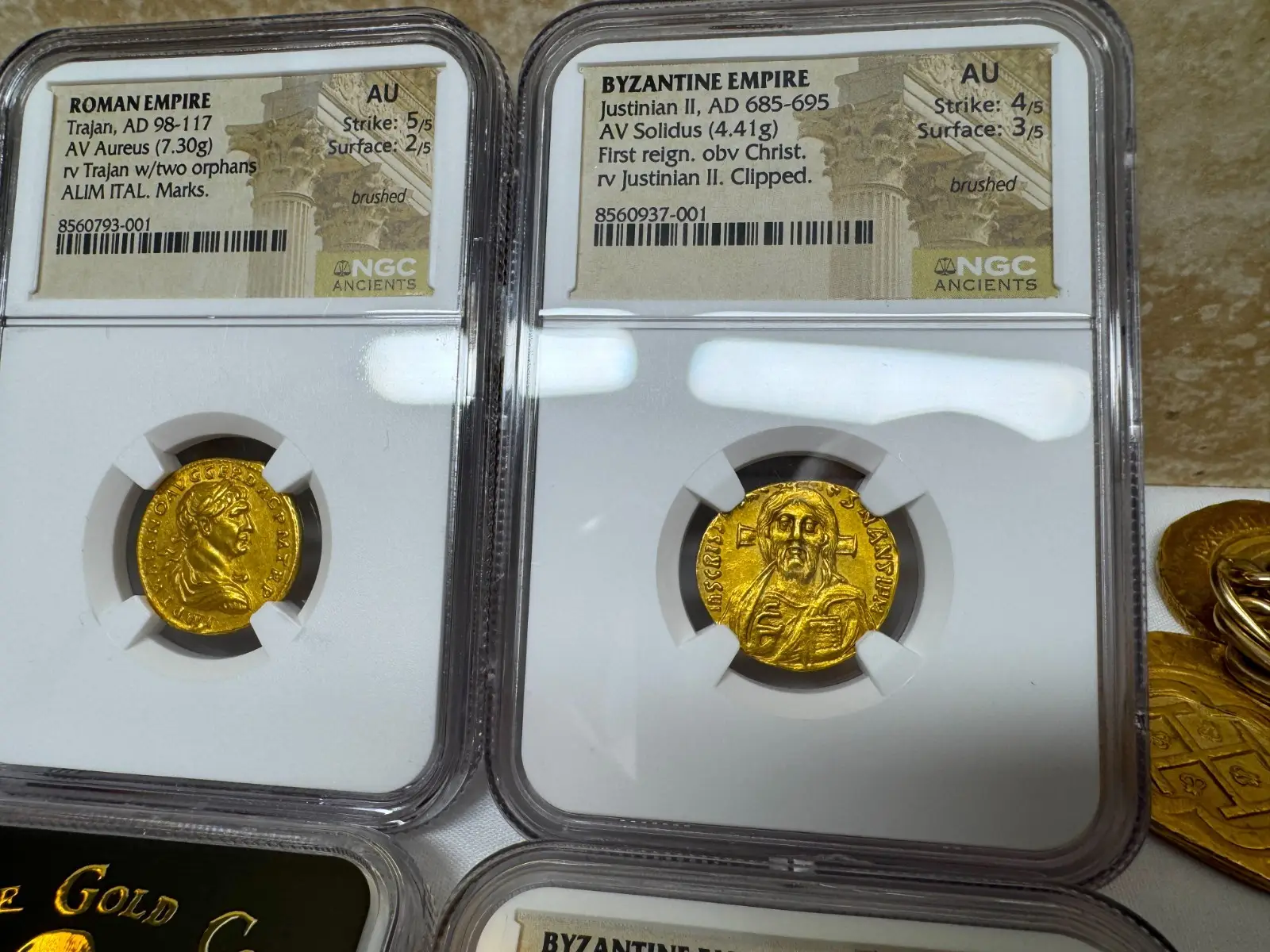 Byzantine Empire "Jesus Christ" Justinian II *First Reign* 685AD NGC AU Gorgeous! #937-001 9