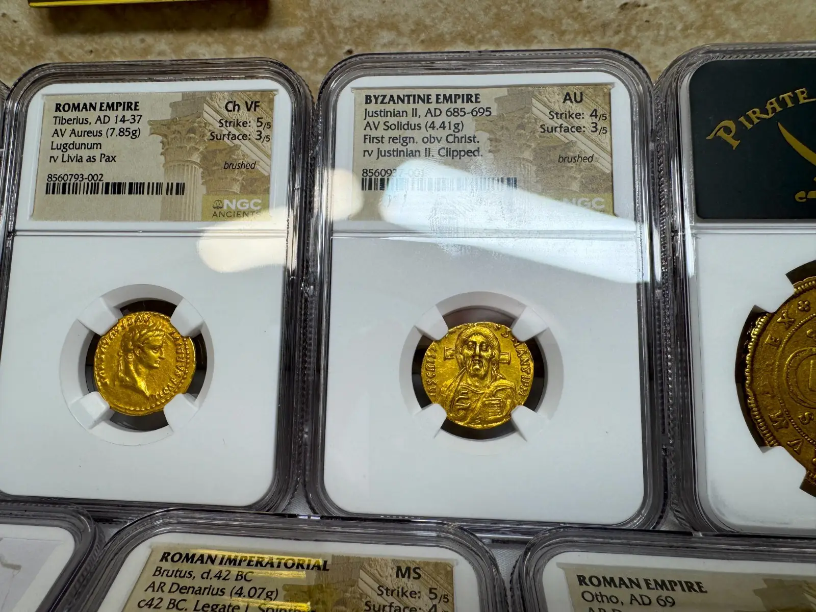 Byzantine Empire "Jesus Christ" Justinian II *First Reign* 685AD NGC AU Gorgeous! #937-001 16