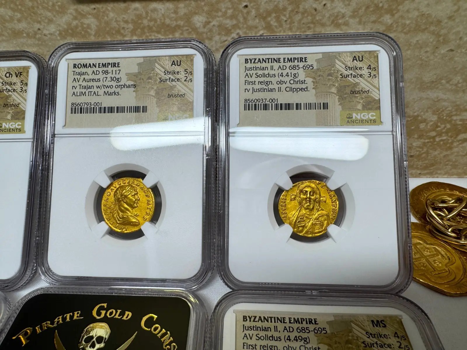 Byzantine Empire "Jesus Christ" Justinian II *First Reign* 685AD NGC AU Gorgeous! #937-001 10
