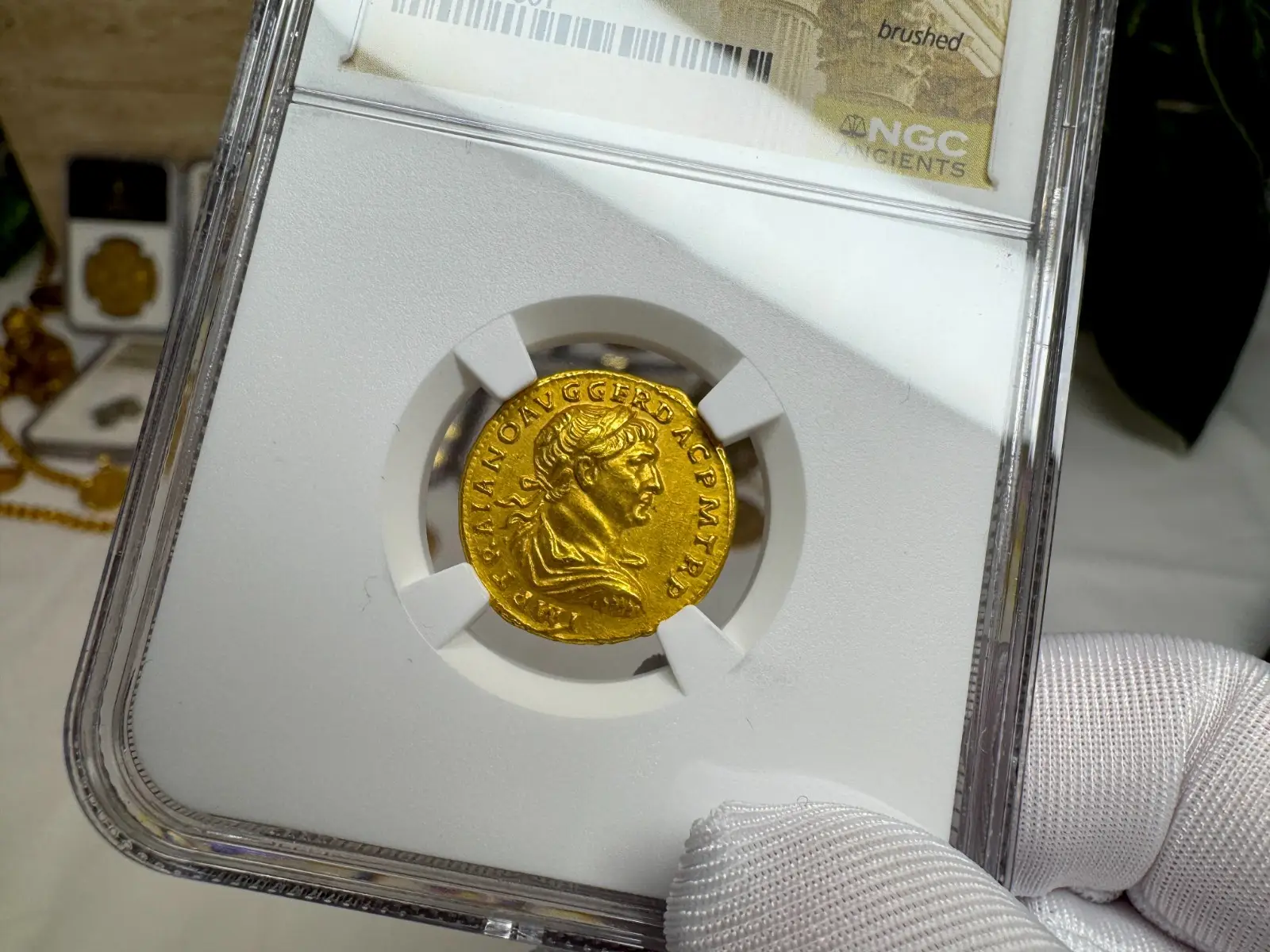  Roman Empire "Trajan- 2nd of 5 Good Emperors" 98AD Aureus NGC AU Gorgeous!  9
