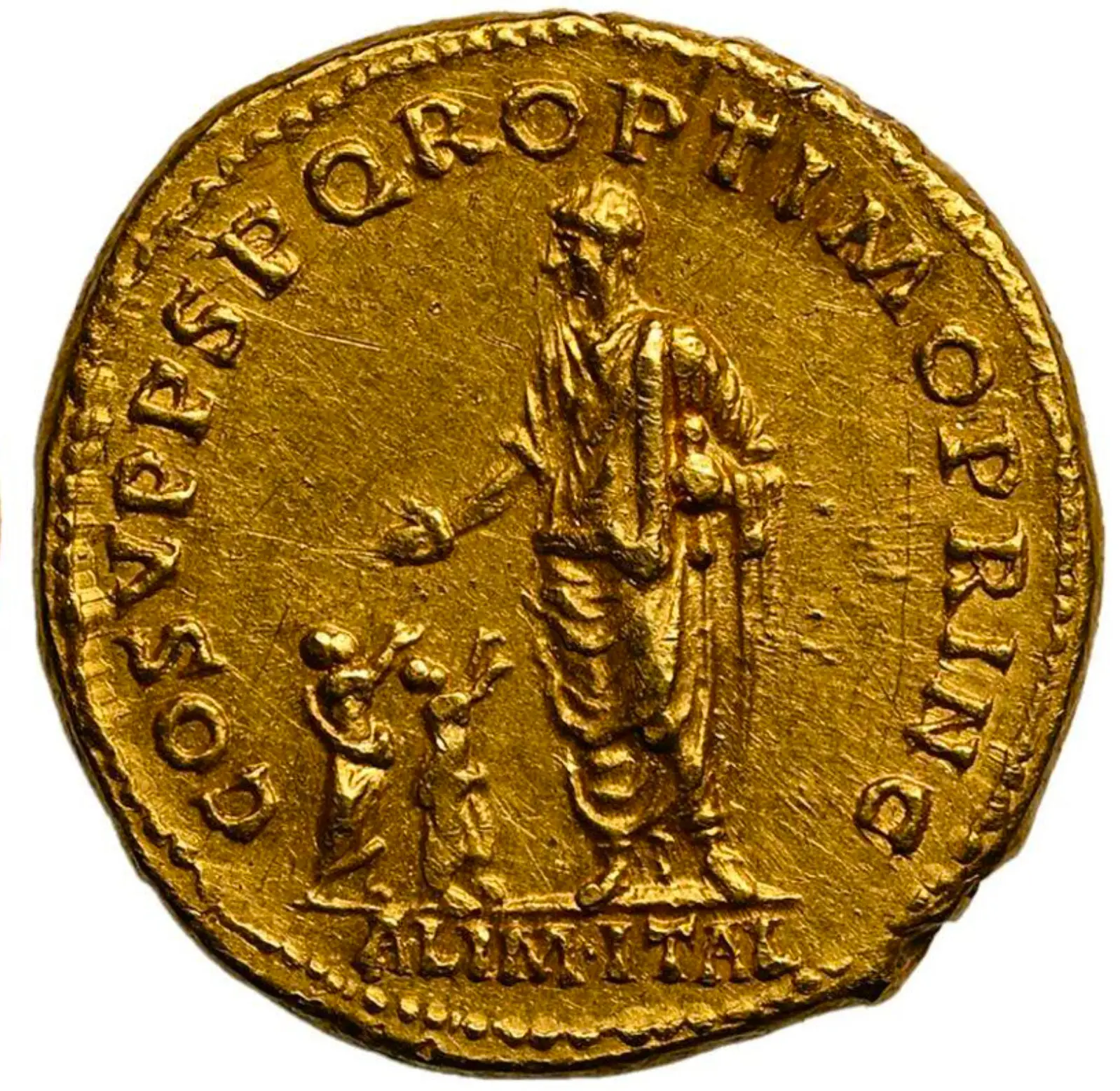  Roman Empire "Trajan- 2nd of 5 Good Emperors" 98AD Aureus NGC AU Gorgeous!  7