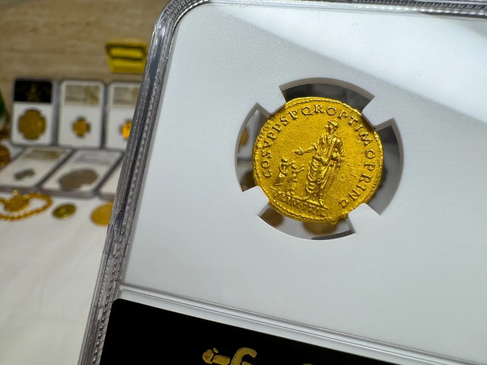  Roman Empire "Trajan- 2nd of 5 Good Emperors" 98AD Aureus NGC AU Gorgeous!  12