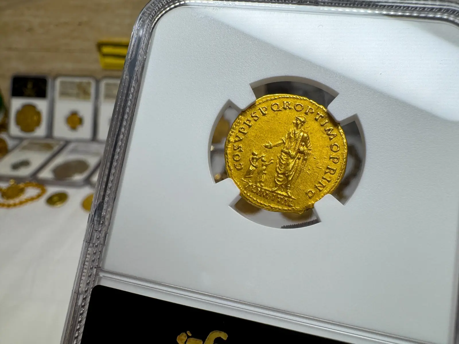  Roman Empire "Trajan- 2nd of 5 Good Emperors" 98AD Aureus NGC AU Gorgeous!  13