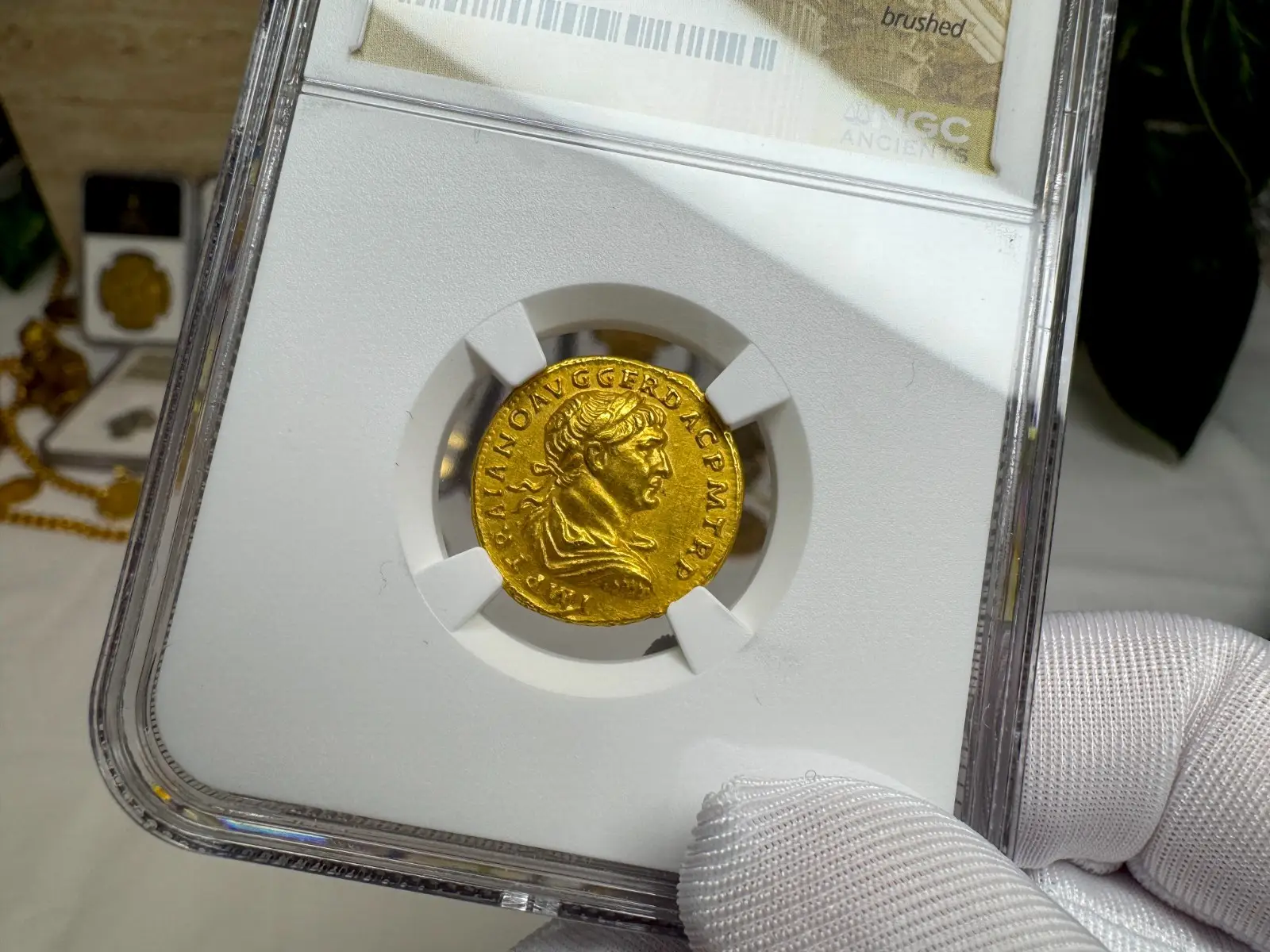  Roman Empire "Trajan- 2nd of 5 Good Emperors" 98AD Aureus NGC AU Gorgeous!  2