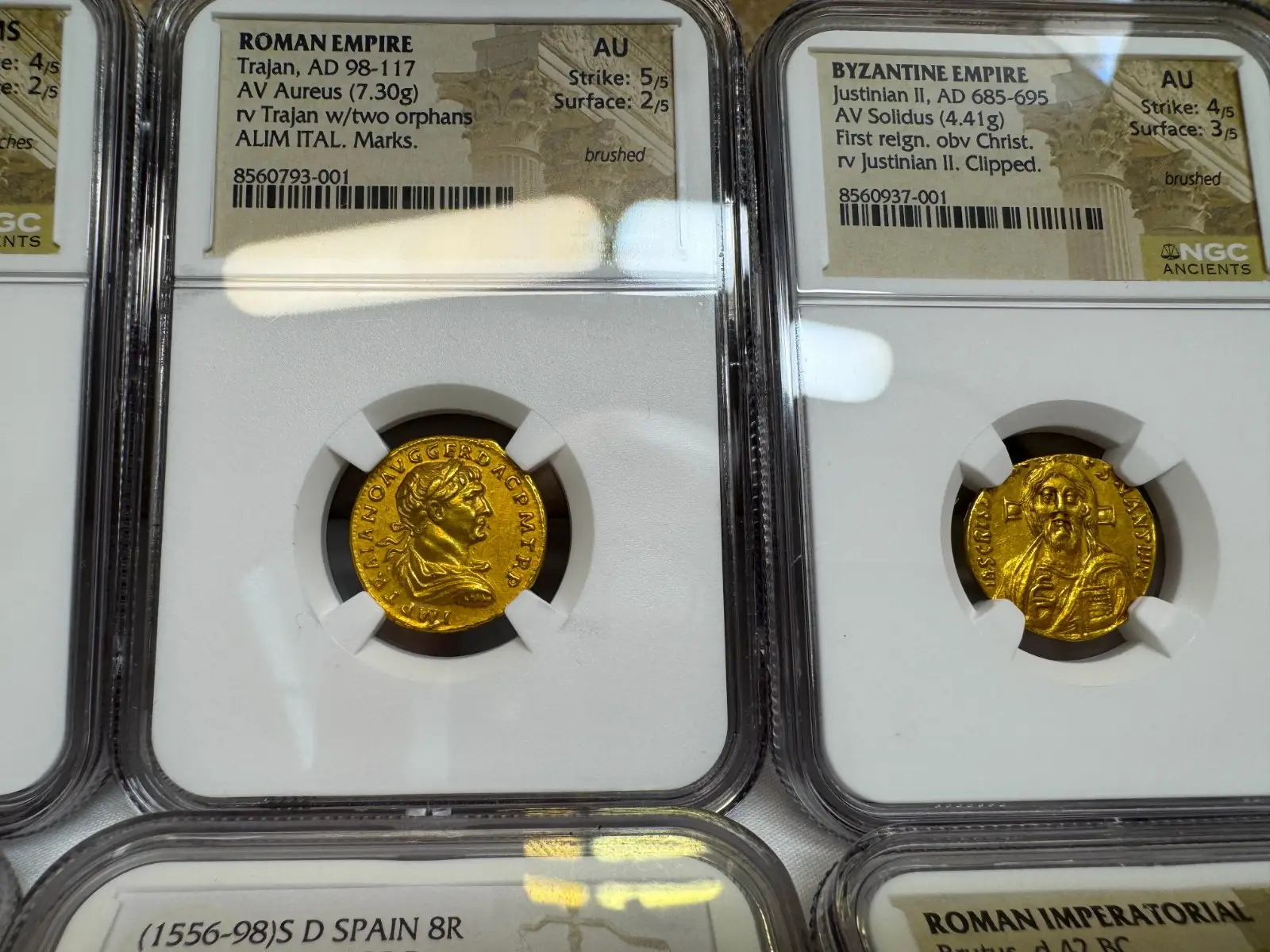  Roman Empire "Trajan- 2nd of 5 Good Emperors" 98AD Aureus NGC AU Gorgeous!  16
