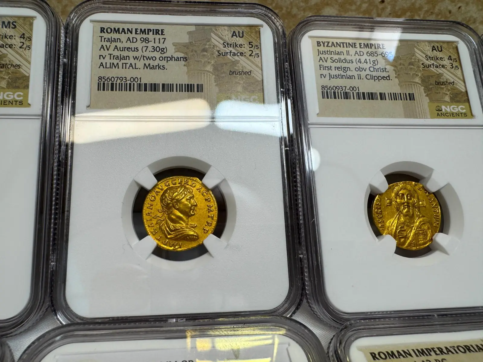  Roman Empire "Trajan- 2nd of 5 Good Emperors" 98AD Aureus NGC AU Gorgeous!  18
