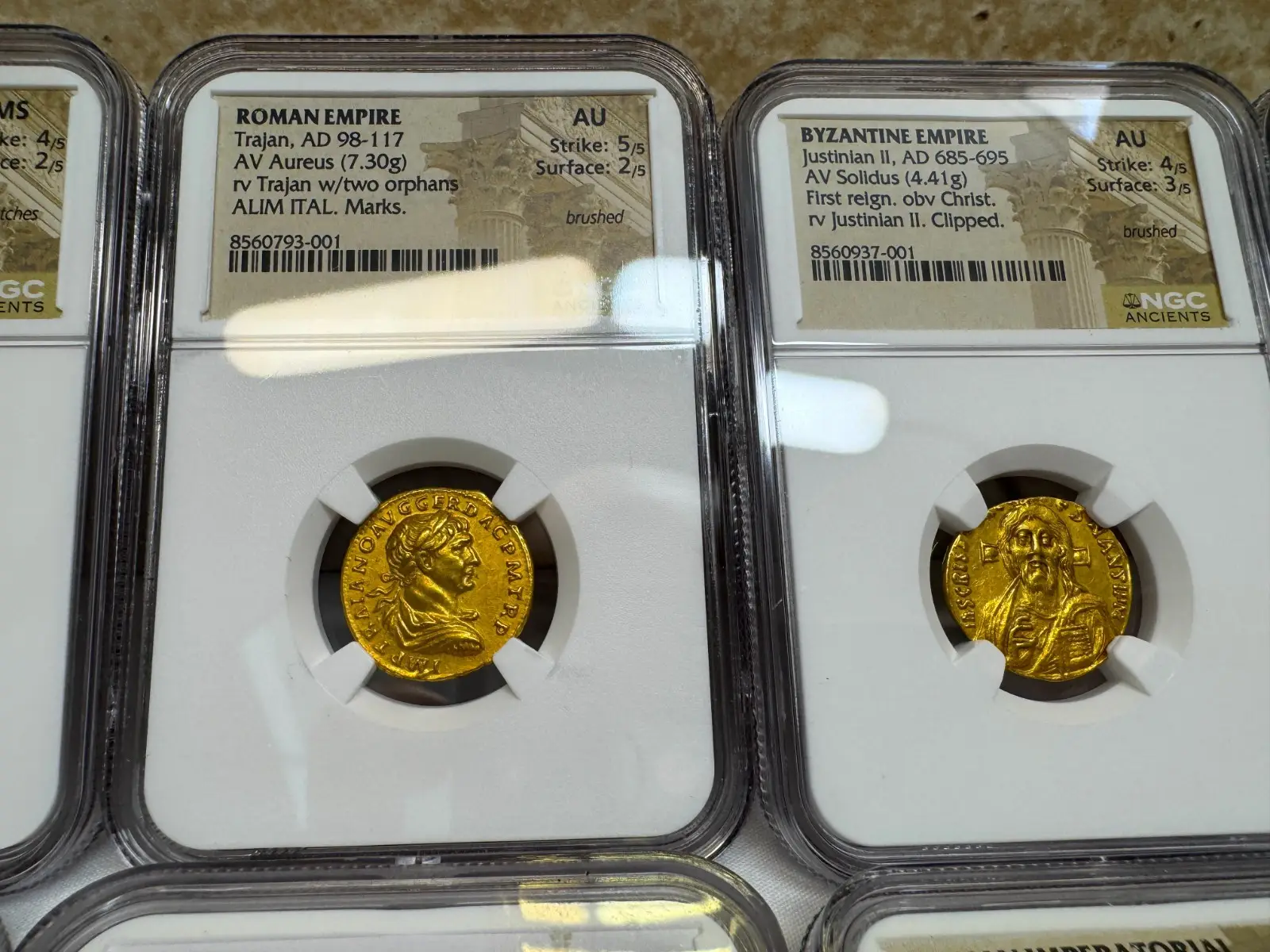  Roman Empire "Trajan- 2nd of 5 Good Emperors" 98AD Aureus NGC AU Gorgeous!  17