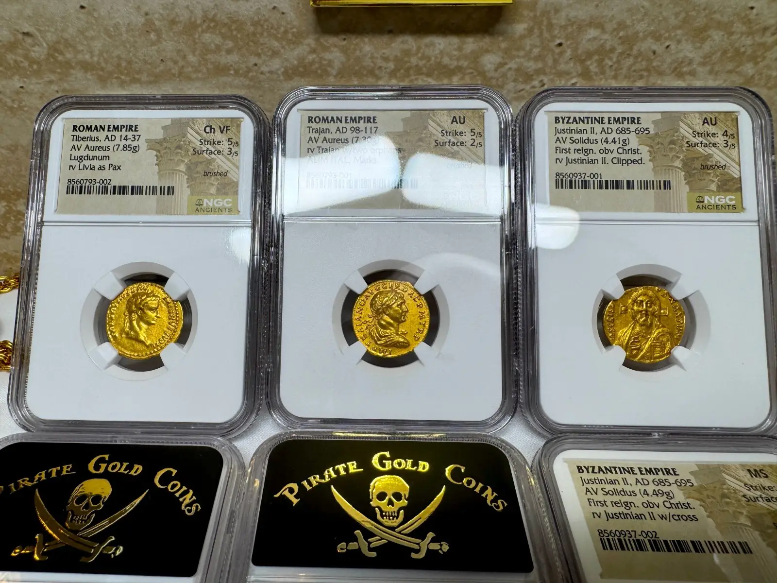 Roman Empire "Trajan- 2nd of 5 Good Emperors" 98AD Aureus NGC AU Gorgeous!  20