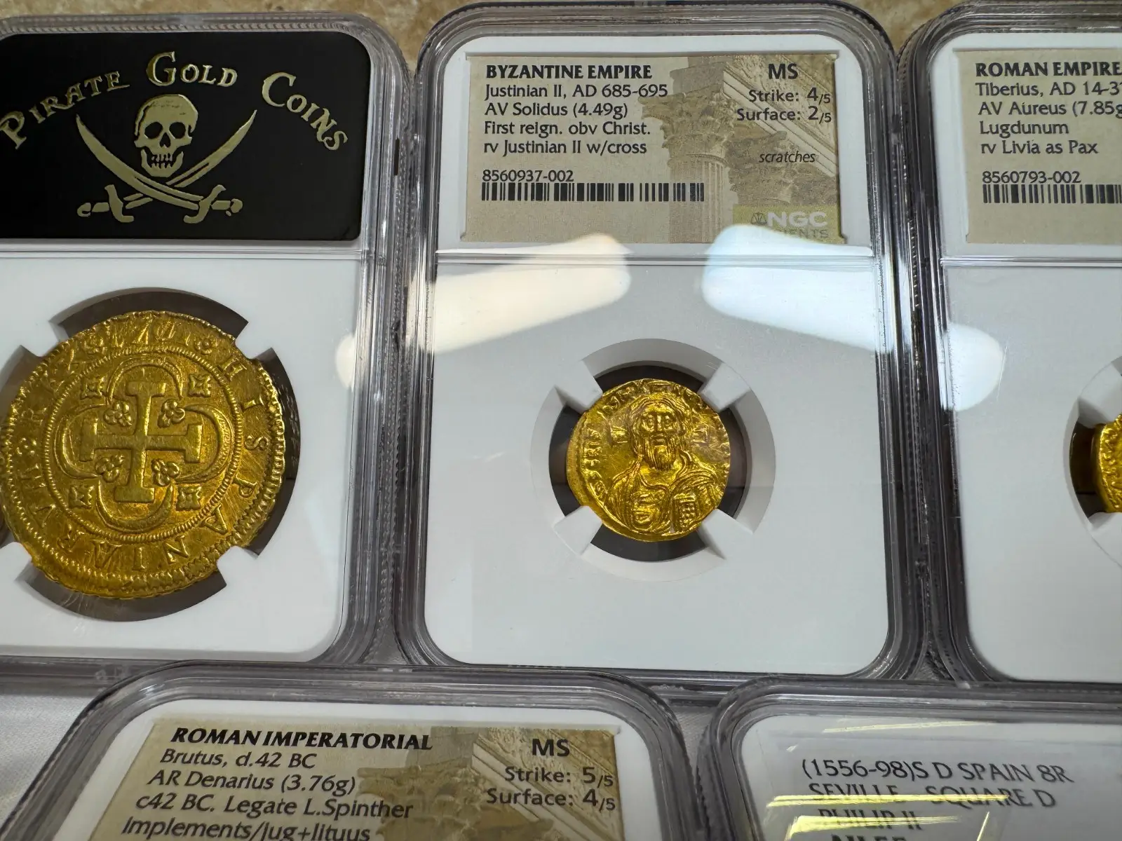 Byzantine Empire "Jesus Christ" Justinian II *FIRST REIGN* 685AD NGC MS! Cameo 5