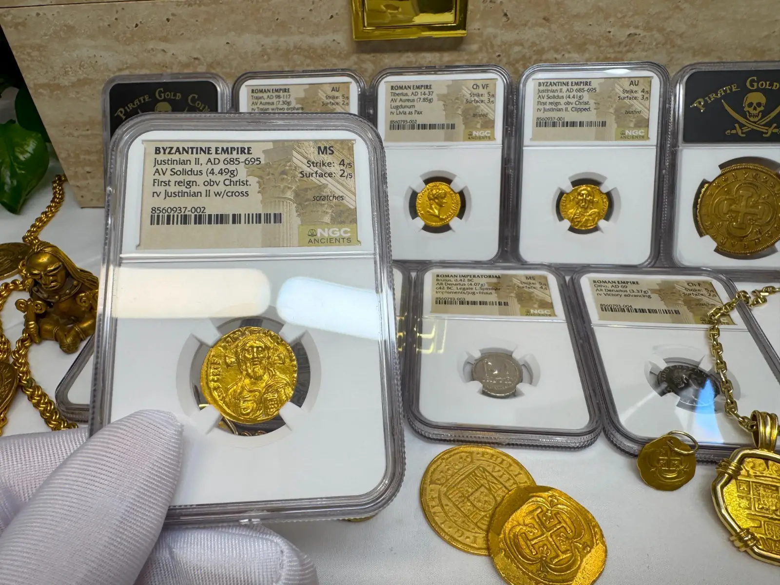 Byzantine Empire "Jesus Christ" Justinian II *FIRST REIGN* 685AD NGC MS! Cameo 7