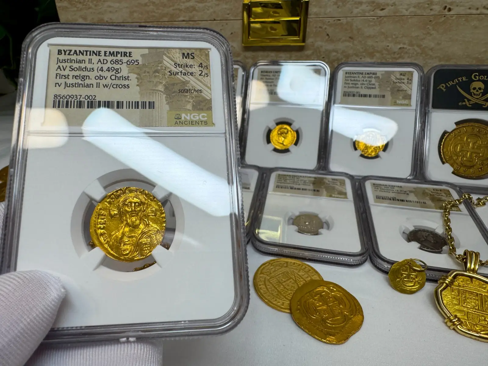Byzantine Empire "Jesus Christ" Justinian II *FIRST REIGN* 685AD NGC MS! Cameo 19