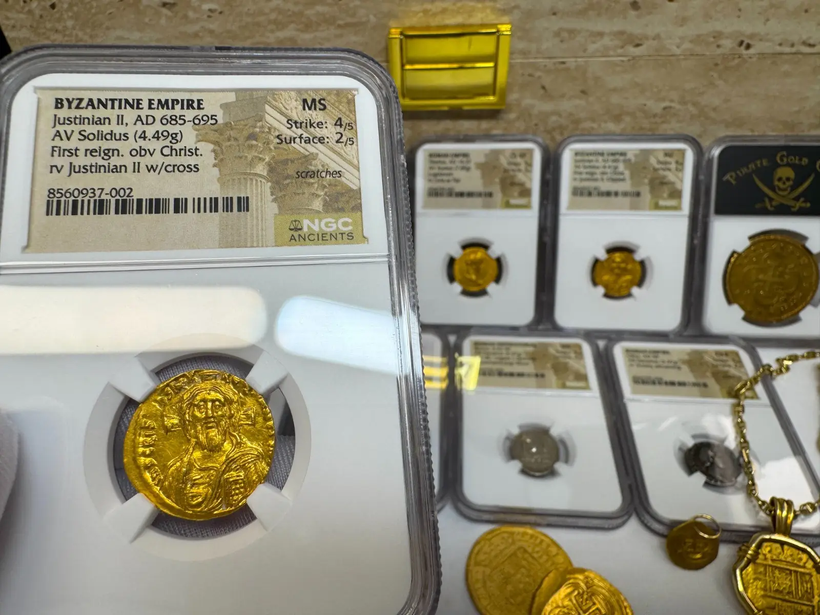 Byzantine Empire "Jesus Christ" Justinian II *FIRST REIGN* 685AD NGC MS! Cameo 23
