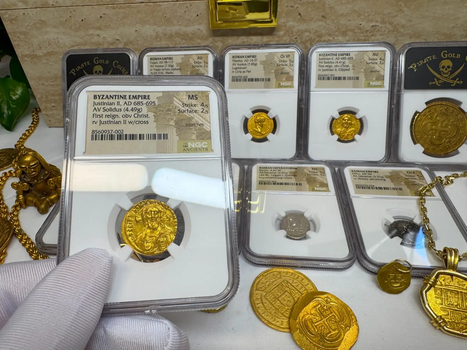 Byzantine Empire "Jesus Christ" Justinian II *FIRST REIGN* 685AD NGC MS! Cameo 4
