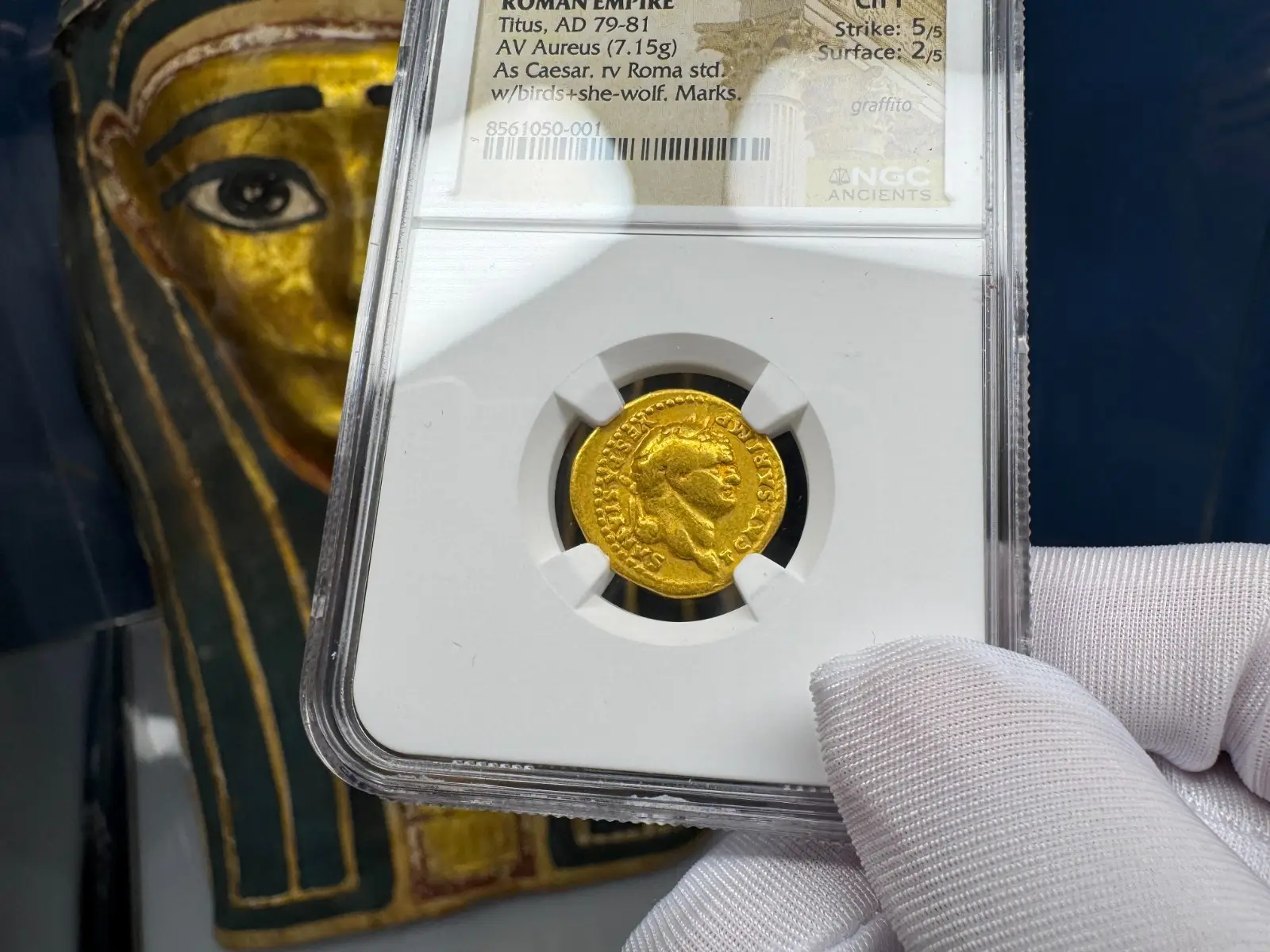 Roman Empire "Titus- 11th of 12 Caesars" Aureus 79AD NGC Ch F #050-001 14