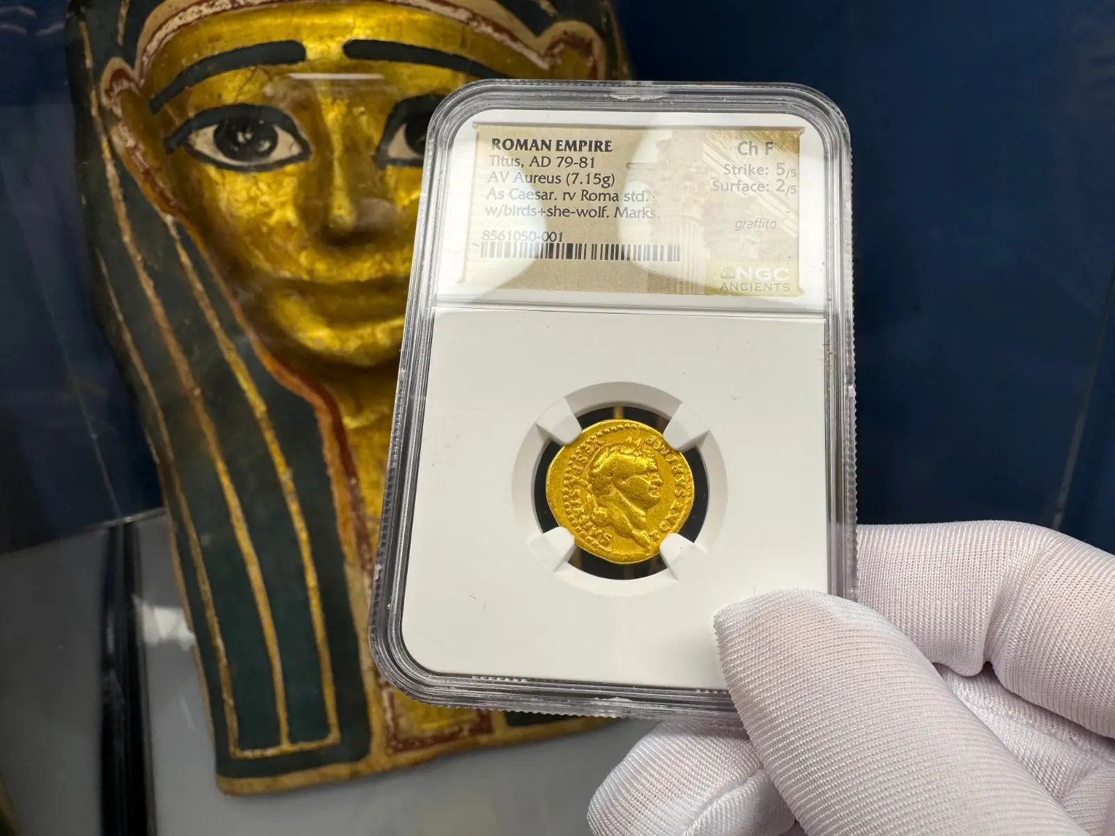 Roman Empire "Titus- 11th of 12 Caesars" Aureus 79AD NGC Ch F #050-001 6