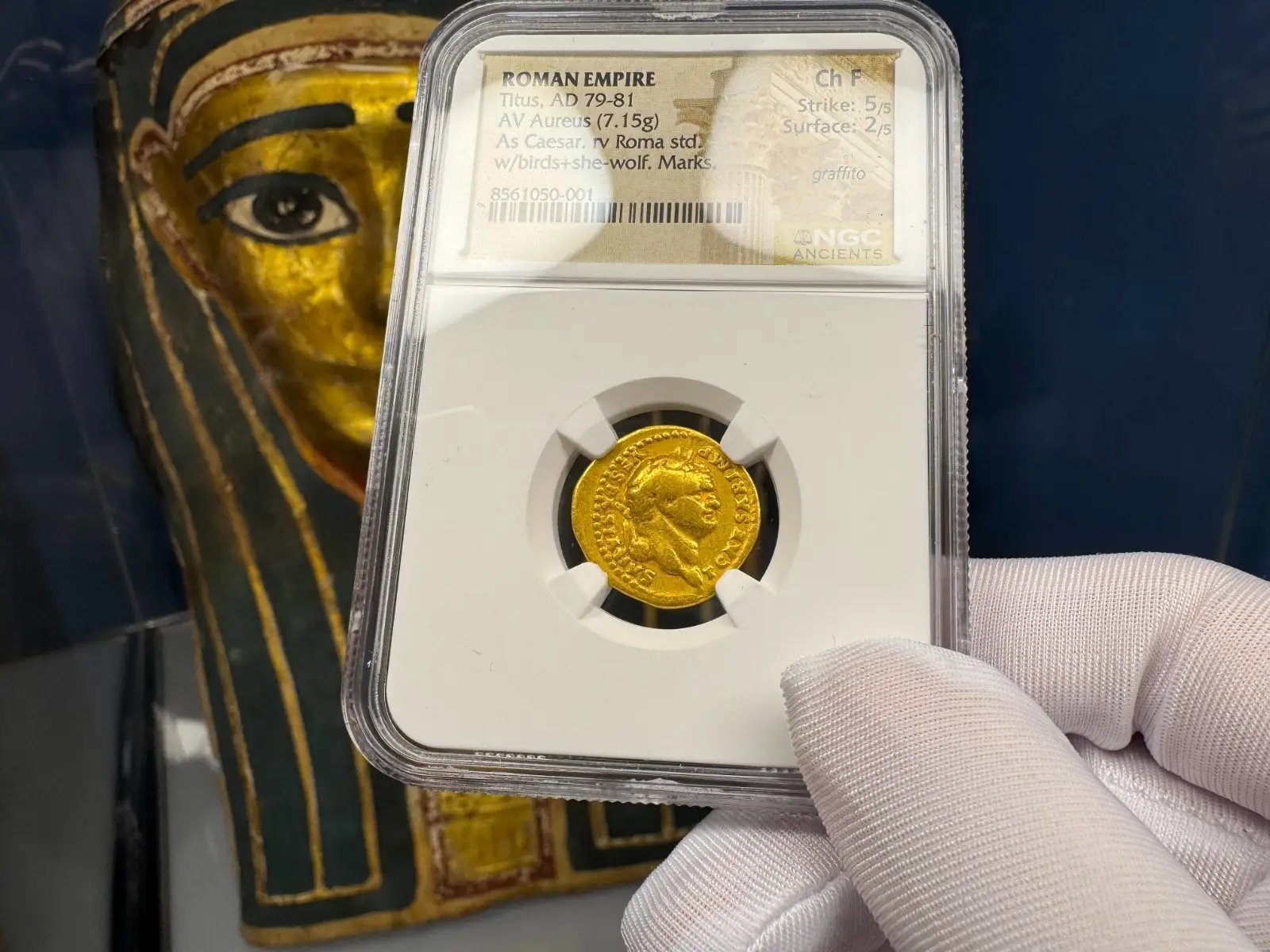 Roman Empire "Titus- 11th of 12 Caesars" Aureus 79AD NGC Ch F #050-001 12
