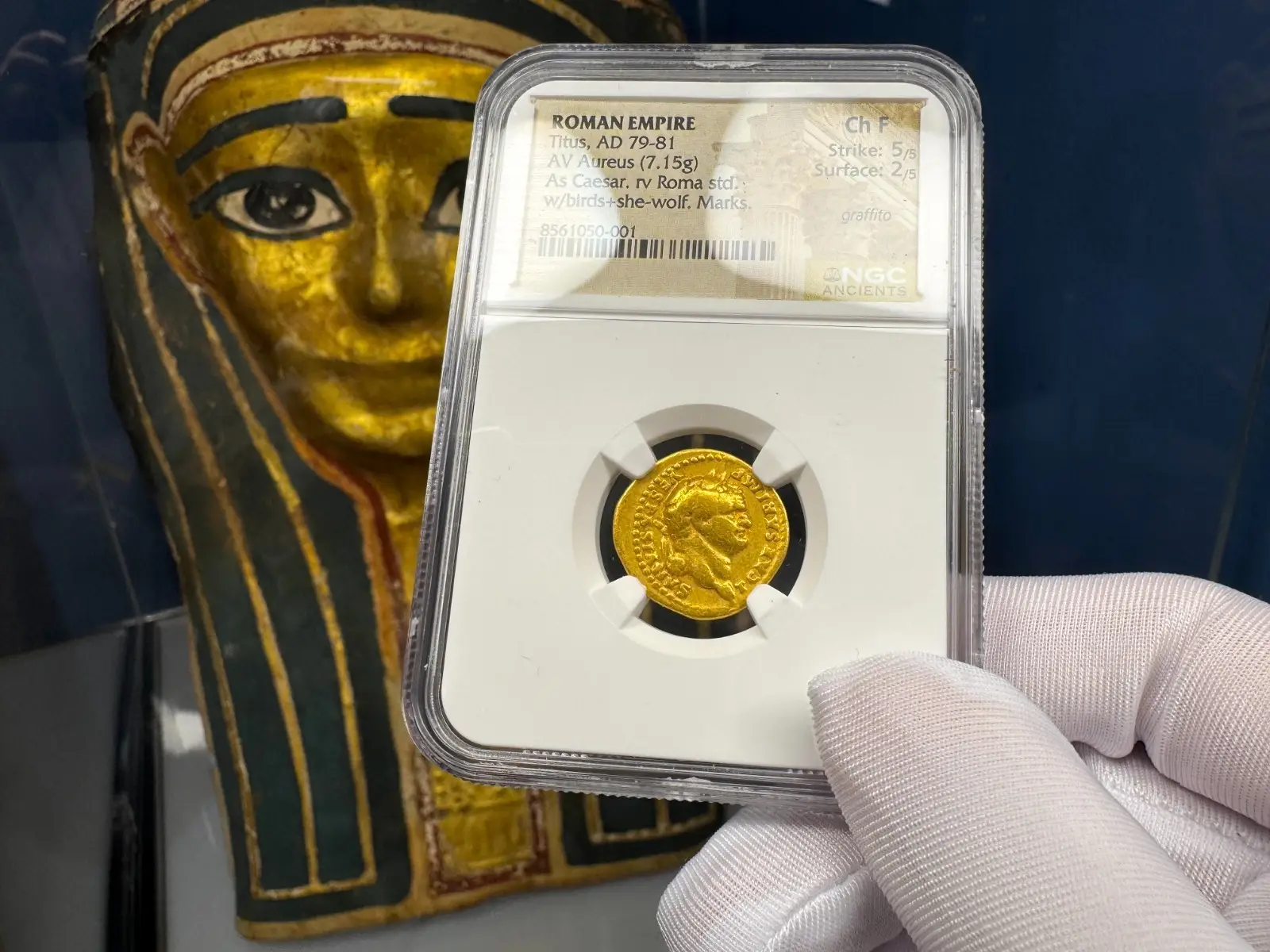 Roman Empire "Titus- 11th of 12 Caesars" Aureus 79AD NGC Ch F #050-001 9