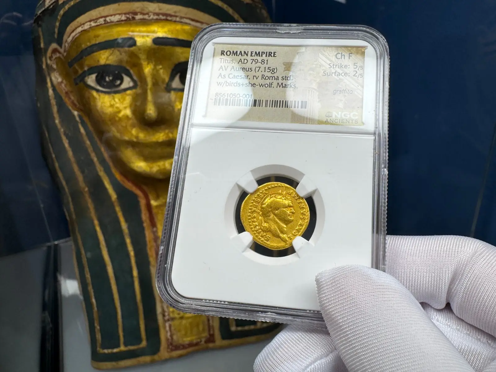 Roman Empire "Titus- 11th of 12 Caesars" Aureus 79AD NGC Ch F #050-001 13