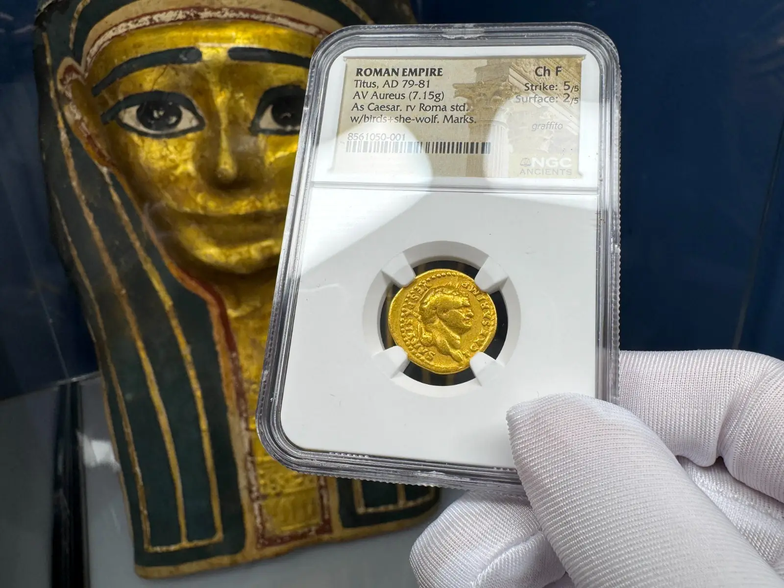 Roman Empire "Titus- 11th of 12 Caesars" Aureus 79AD NGC Ch F #050-001 2