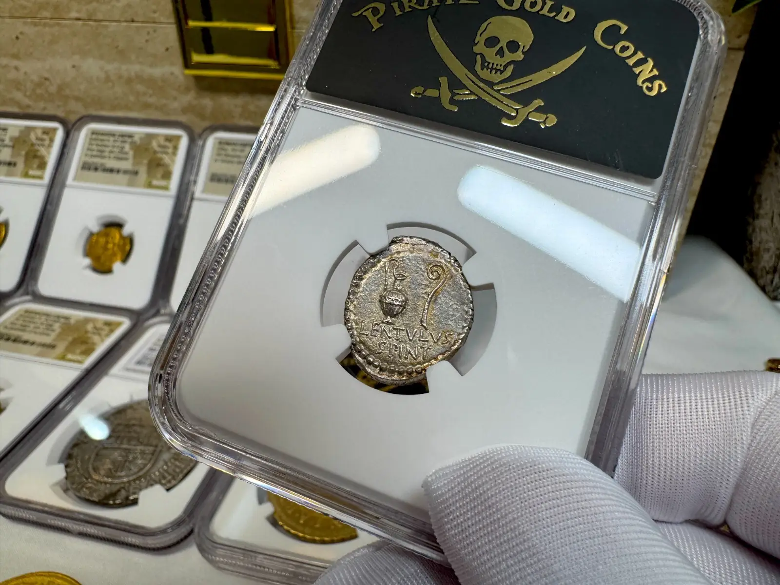 NGC MS! Roman Imperatorial "Marcus Brutus" 42BC Denarius Military Mint #793-003 4